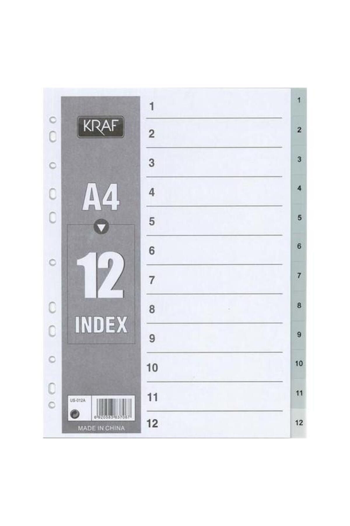 Kraf Ayraç A4 1-12 Rakam