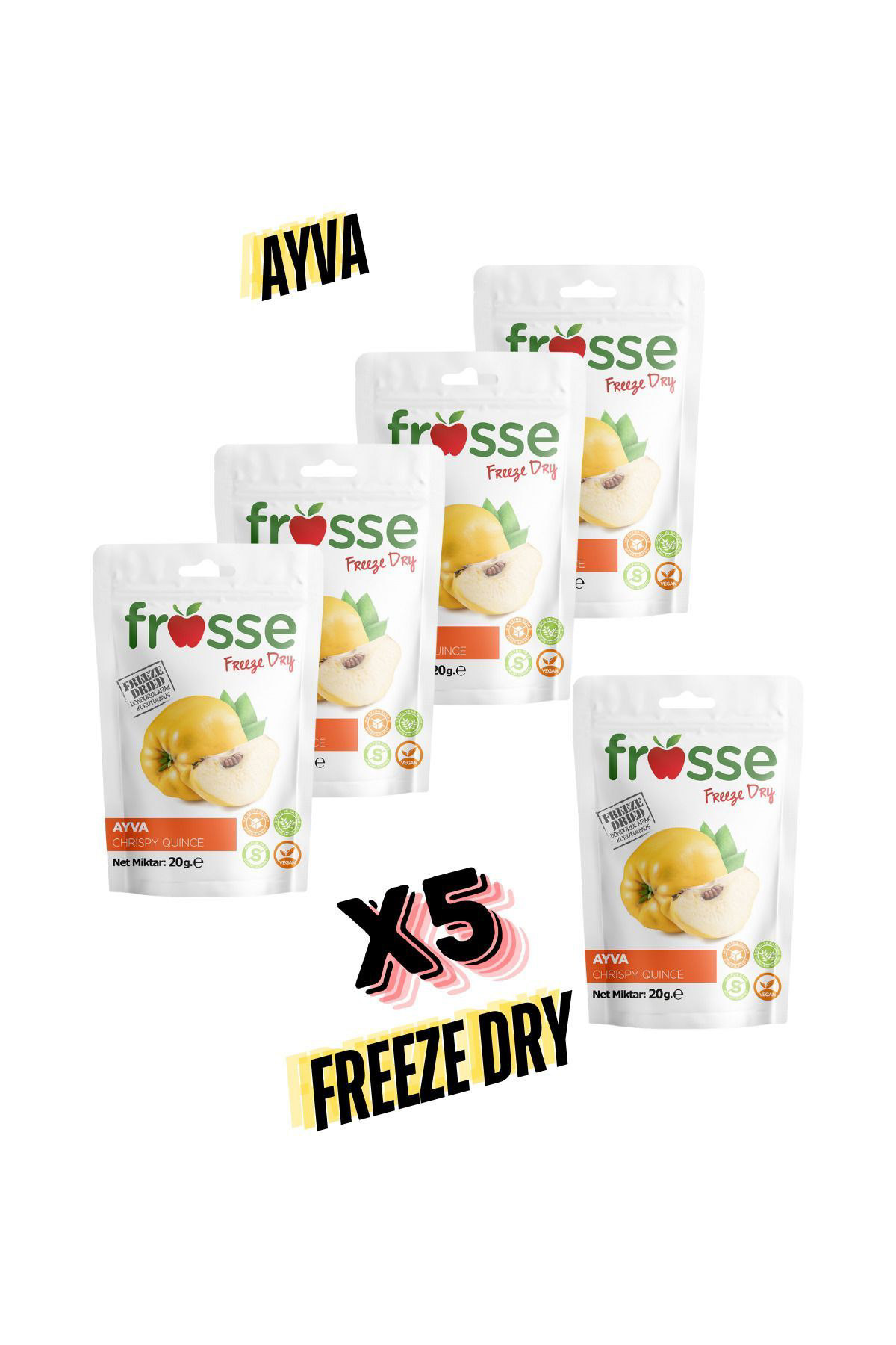 Frosse Ayva Kitiri - Freeze Dried - Üretici Firmadan Dondurularak Kurutu
