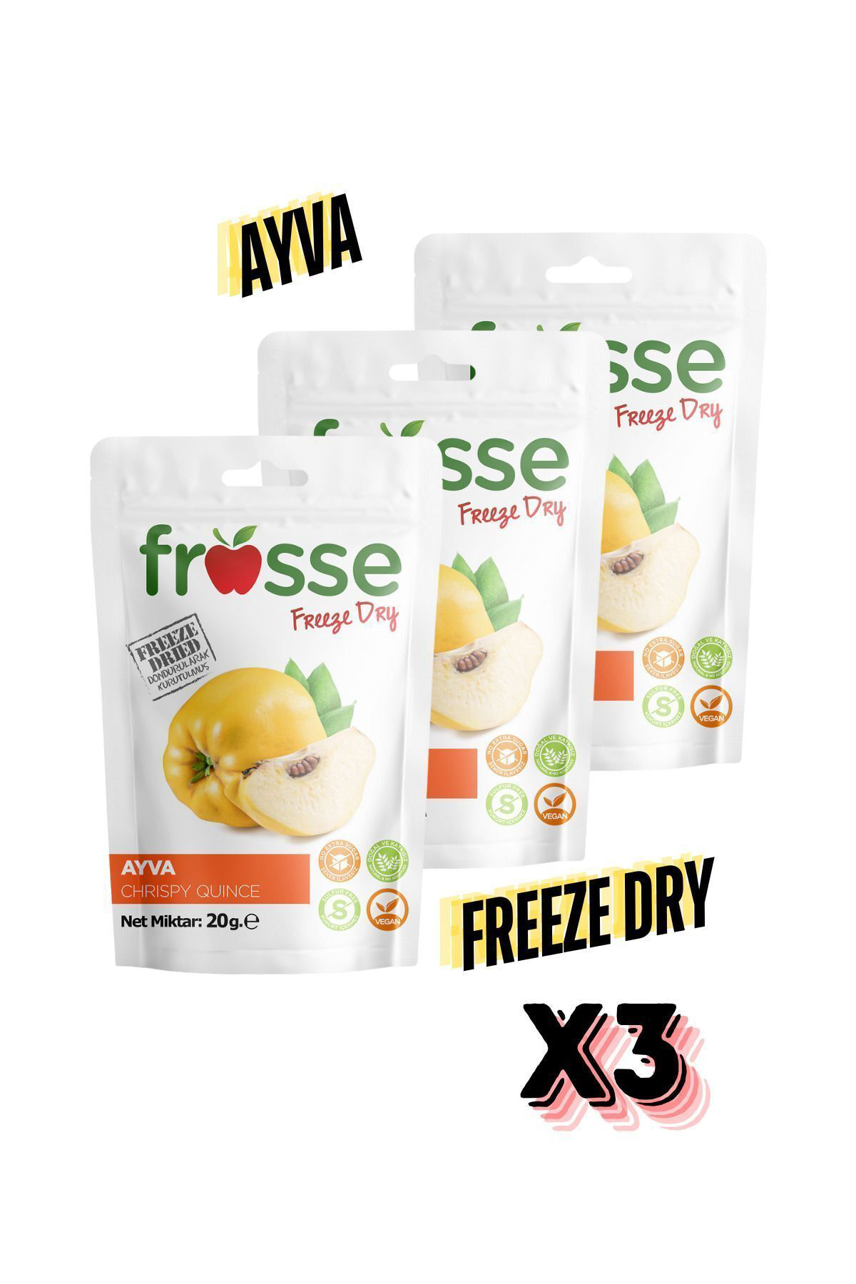 Frosse Ayva Kitiri - Freeze Dried - Üretici Firmadan Dondurularak Kurutu