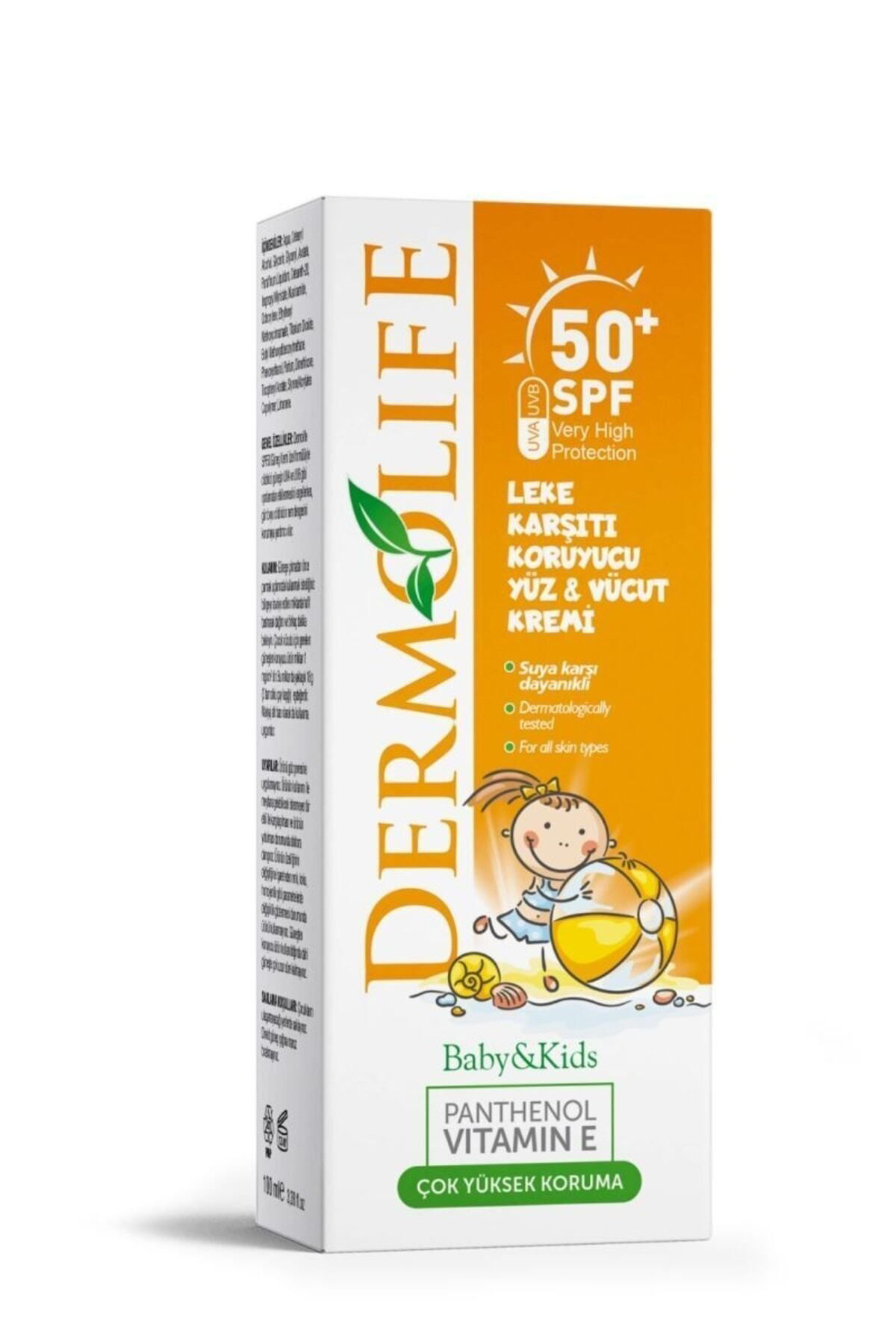Dermolife Baby & Kids Leke Karşiti Koruyucu Yüz Ve Vücut Güneş Kremi Spf 50