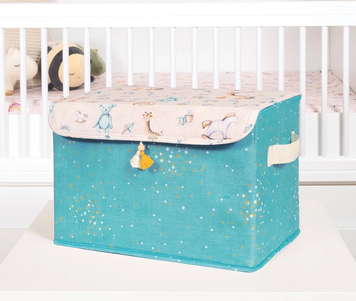 Baby Püsküllü Kapaklı Kutu Düzenleyici Çok Amaçlı Organizer Kutu