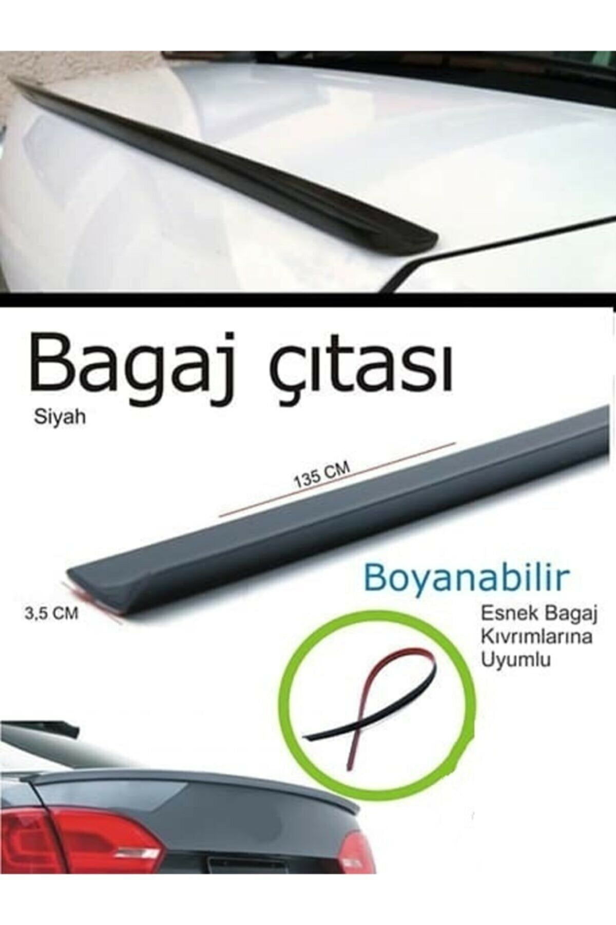 Nice Shop Bagaj Çitasi Bagaj Üstü Spoiler M3 Tip Bagaj Çitasi Spoyler