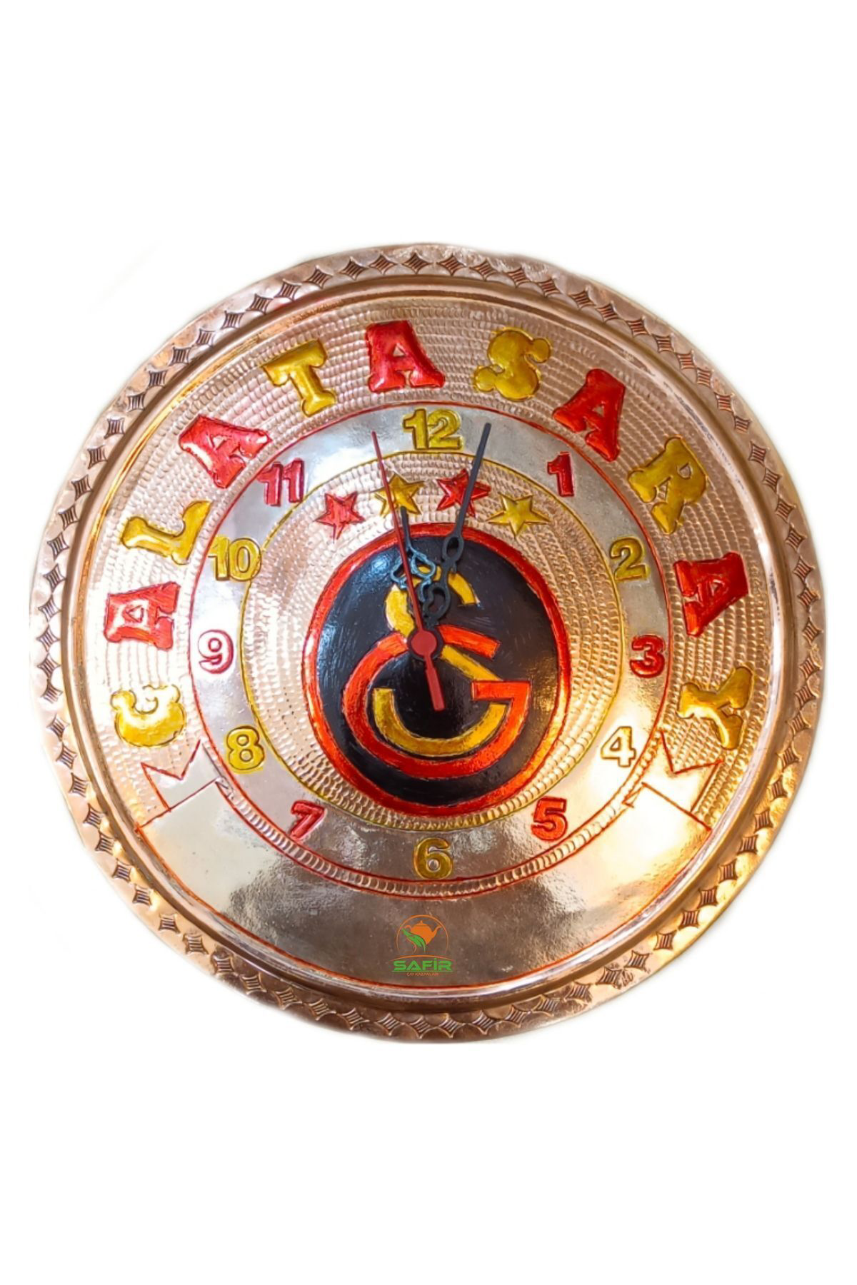 Safir Çay Kazanlari Bakir Duvar Saati Gs Duvar Saati Özel El İşlemesi Bakir Taraftar 