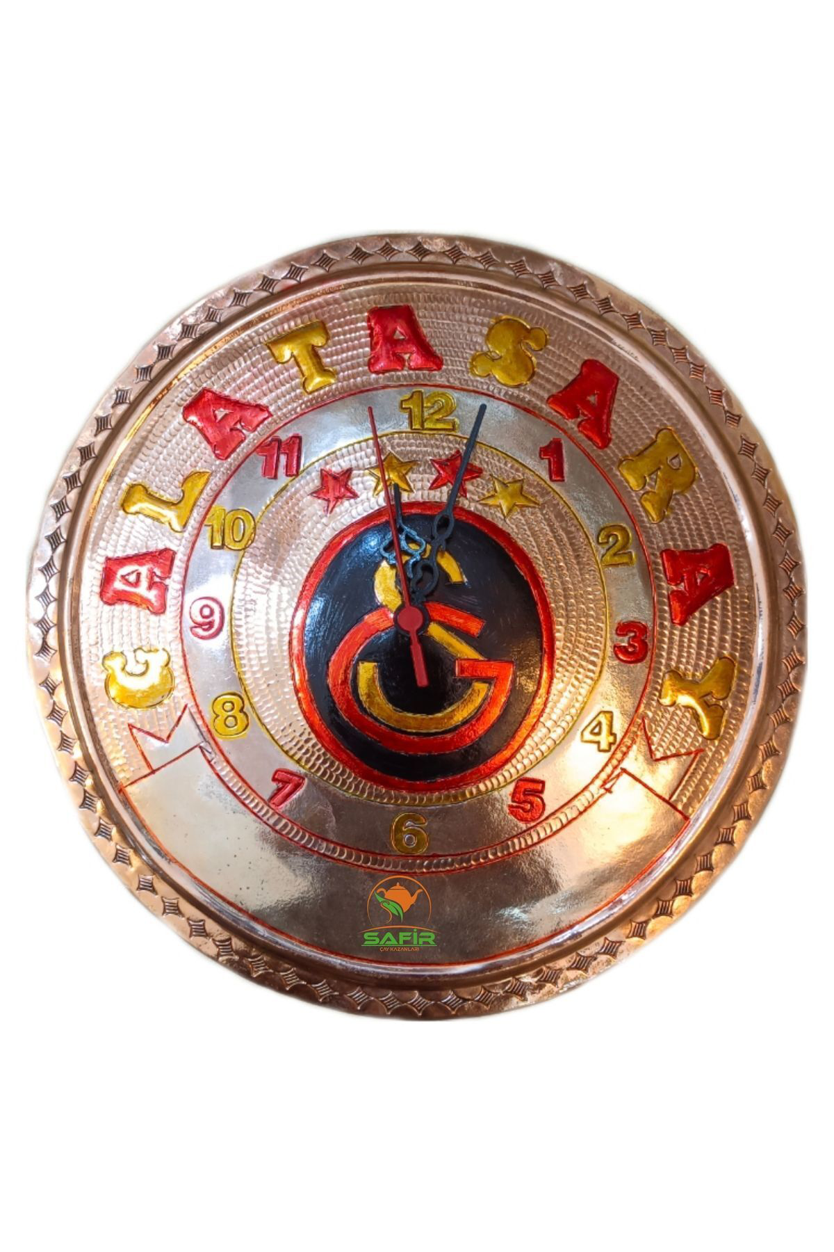 Safir Çay Kazanlari Bakir Duvar Saati Gs Duvar Saati Özel El İşlemesi Bakir Taraftar 