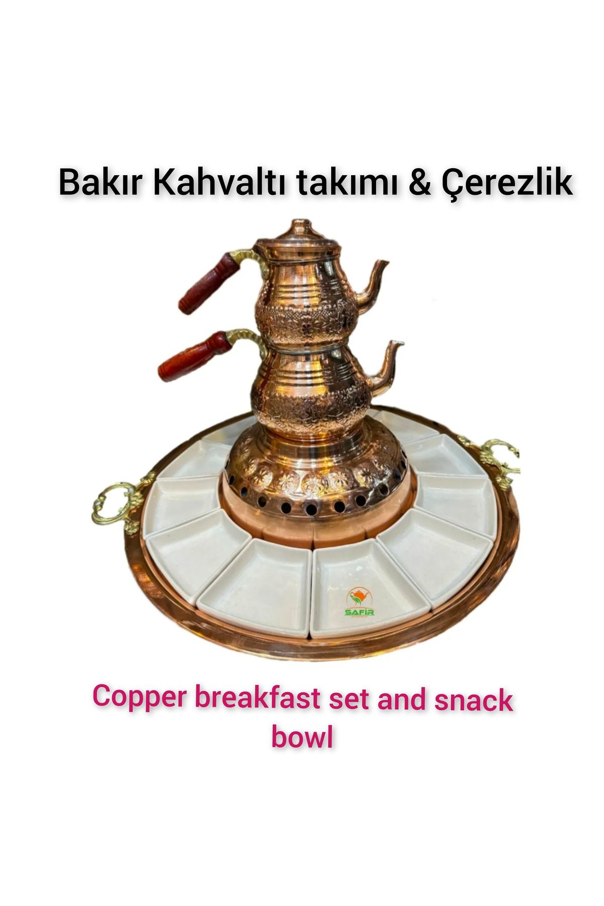 Safir Bakir Kahvalti Takimi Bakir Kahvaltilik Özel El İşleme 16 Parça B