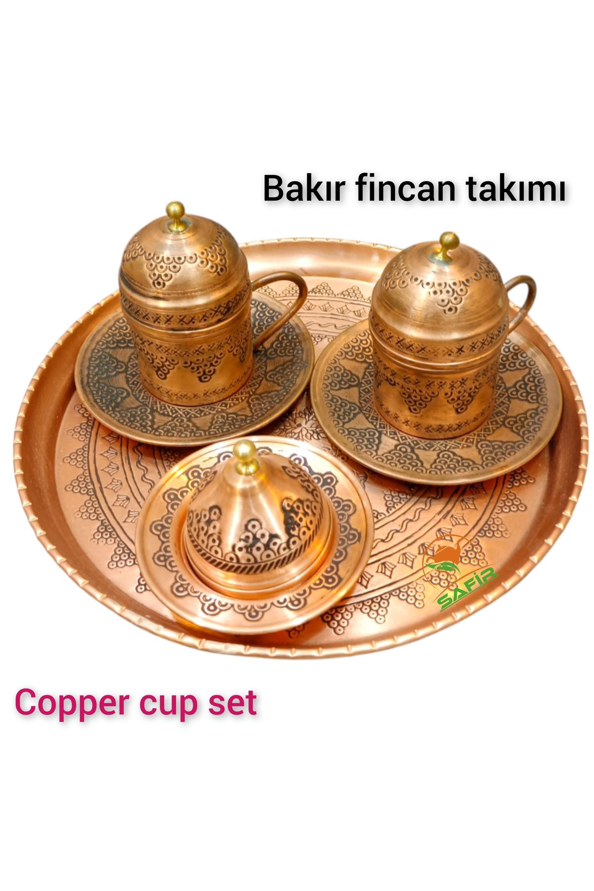 Safir Çay Kazanlari Bakir Kahve Fincan Takimi Bakir Kahvelik 2 Kişilik Bakir Kahve Fi