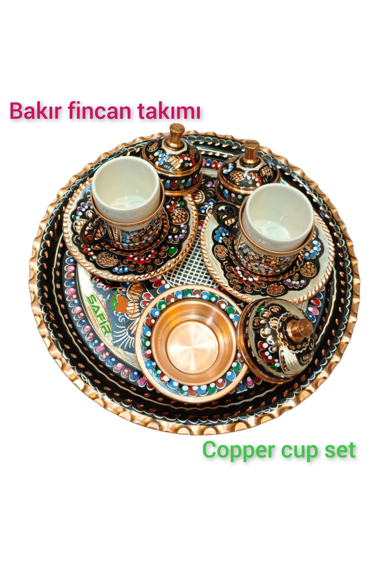 Safir Çay Kazanlari Bakir Kahve Fincan Takimi Bakir Kahvelik 2 Kişilik Bakir Kahve Fi