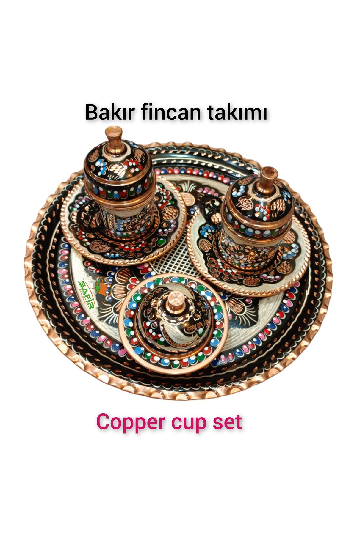 Safir Çay Kazanlari Bakir Kahve Fincan Takimi Bakir Kahvelik 2 Kişilik Bakir Kahve Fi
