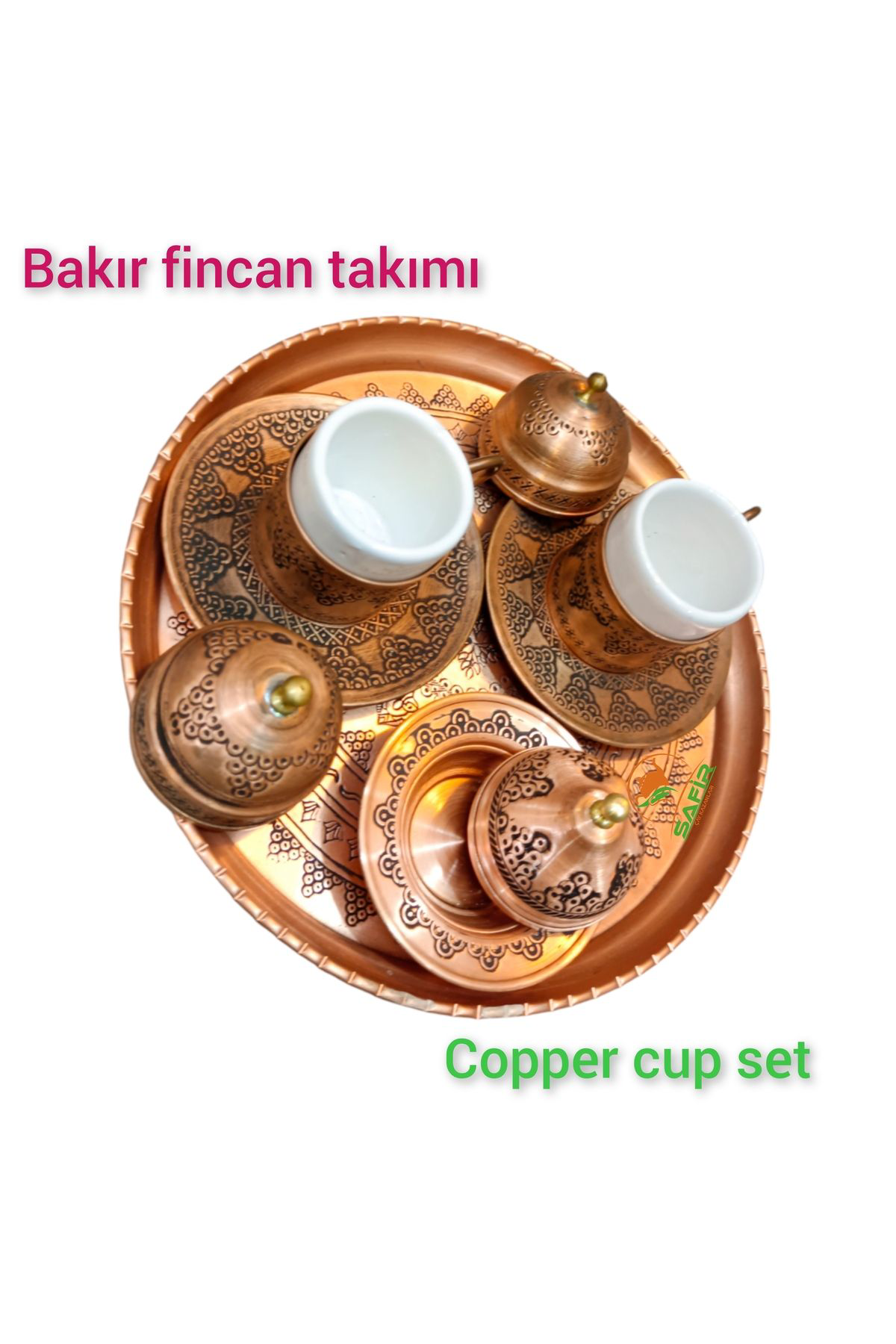 Safir Çay Kazanlari Bakir Kahve Fincan Takimi Bakir Kahvelik 2 Kişilik Bakir Kahve Fi