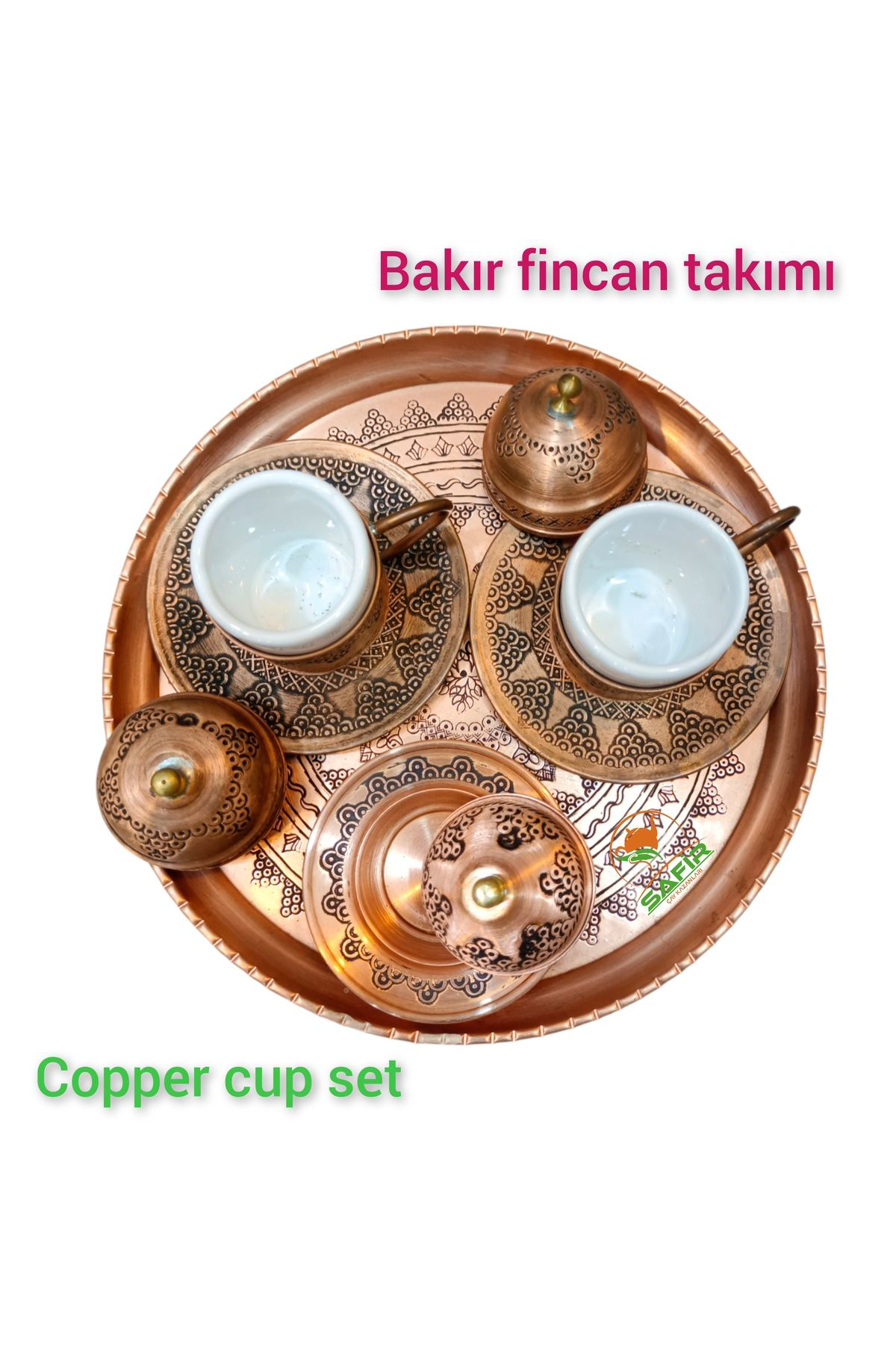 Safir Çay Kazanlari Bakir Kahve Fincan Takimi Bakir Kahvelik 2 Kişilik Bakir Kahve Fi