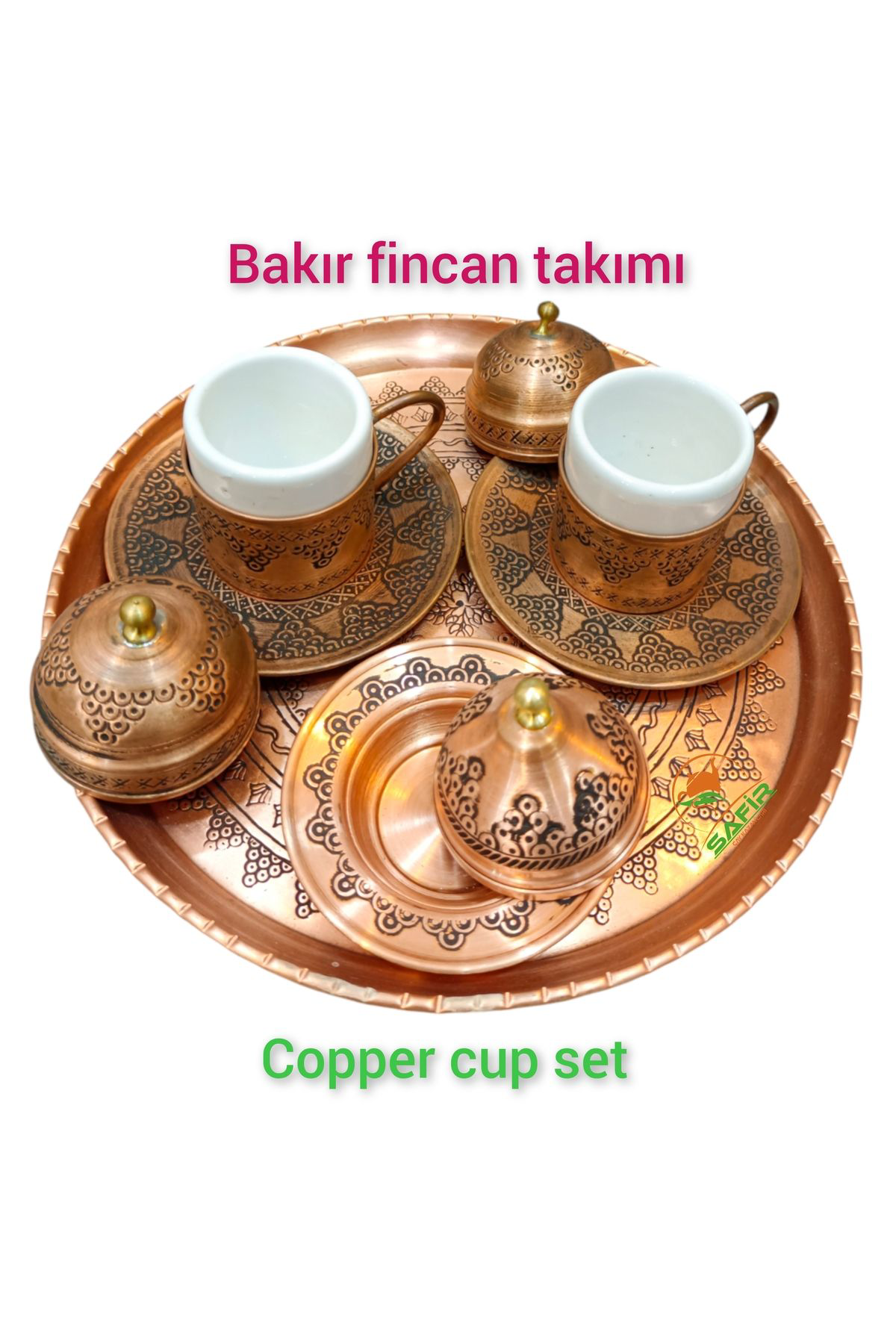 Safir Çay Kazanlari Bakir Kahve Fincan Takimi Bakir Kahvelik 2 Kişilik Bakir Kahve Fi