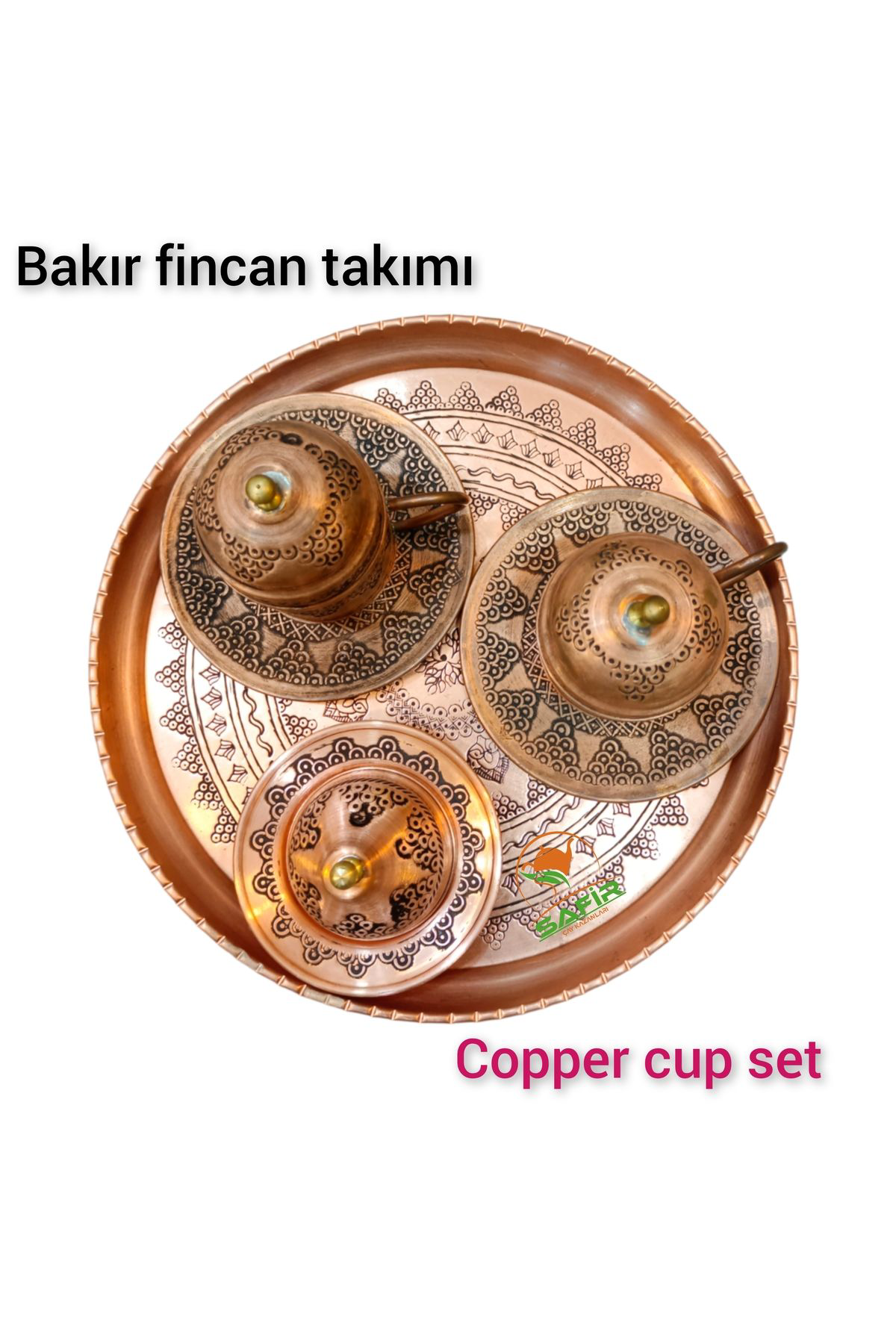 Safir Çay Kazanlari Bakir Kahve Fincan Takimi Bakir Kahvelik 2 Kişilik Bakir Kahve Fi