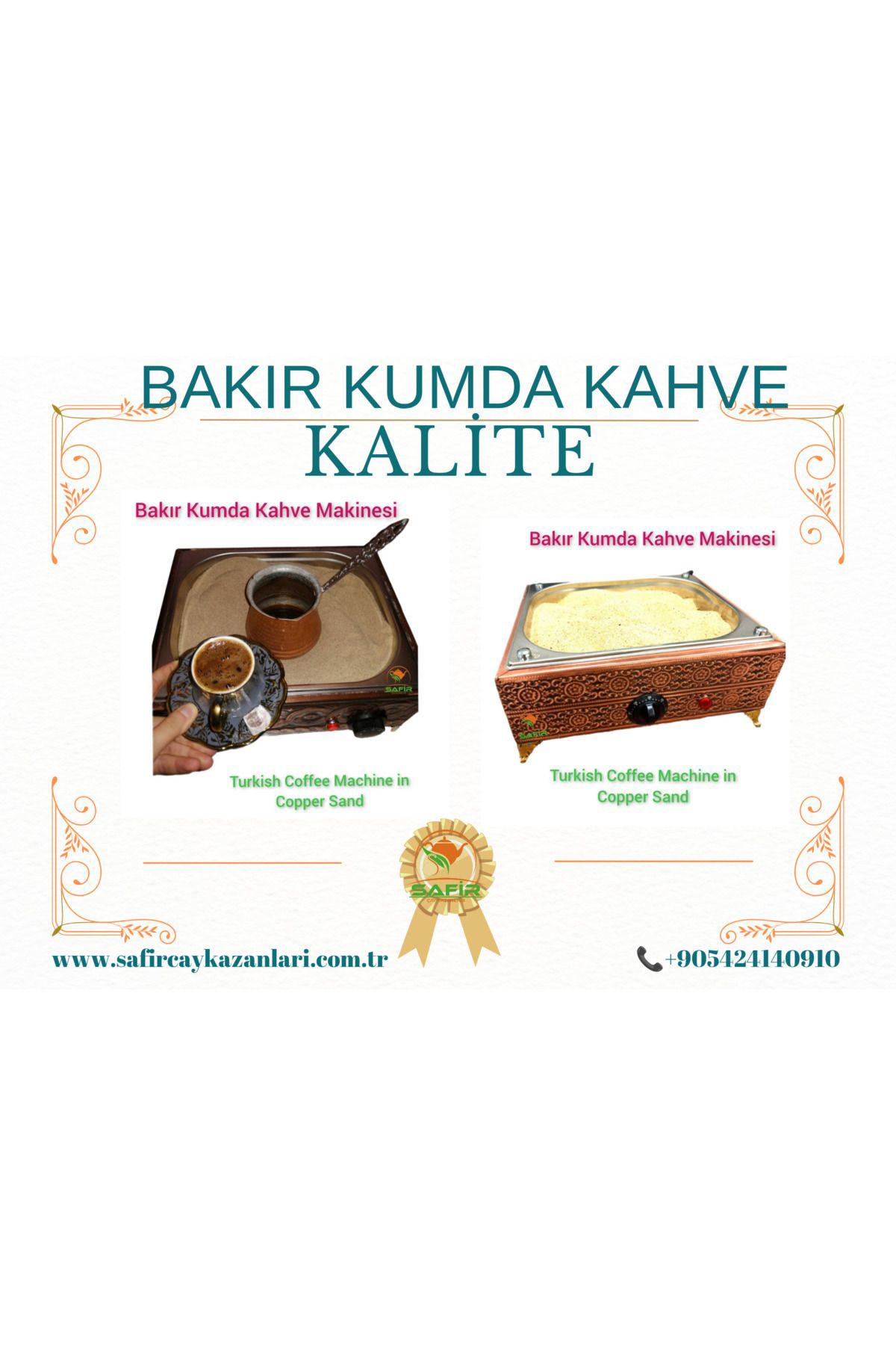 Tiasis Bakir Kumda Kahve Makinesi Orta Boy 35X28 Cm Bakir Kumda Kahve Kö