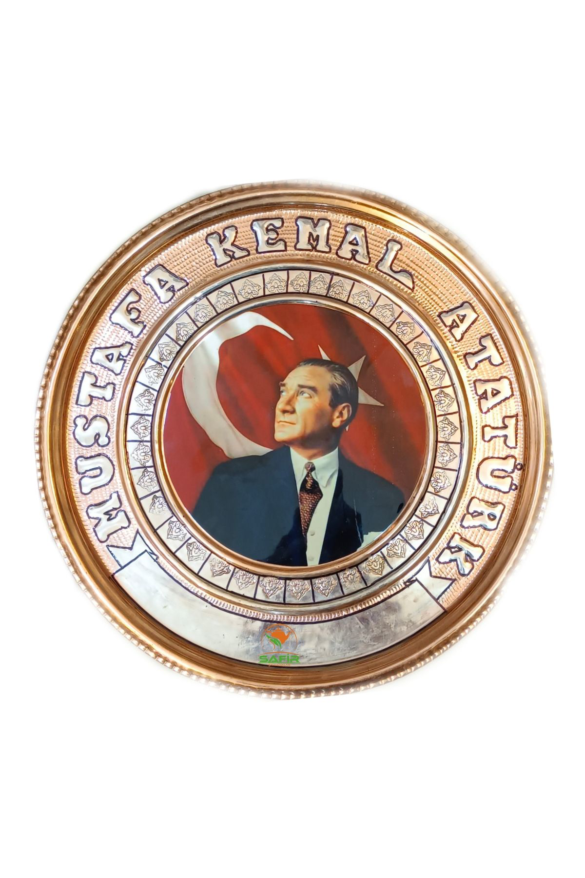 Safir Bakir Tablo M.K.Atatürk Tablosu Özel Elişçiliği A++ Kaalite 30 Cm