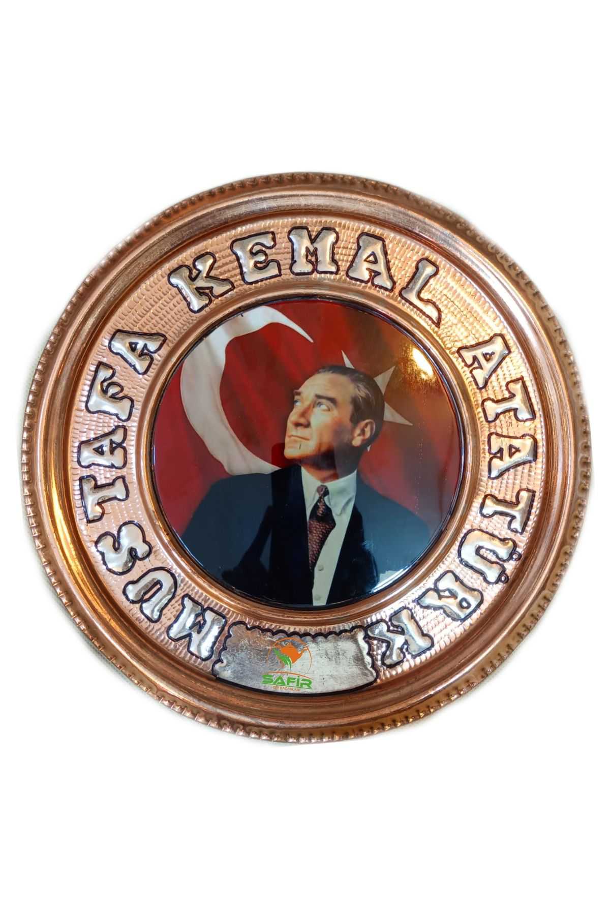 Safir Bakir Tablo M.K.Atatürk Tablosu Özel Elişçiliği A++ Kaalite 30 Cm