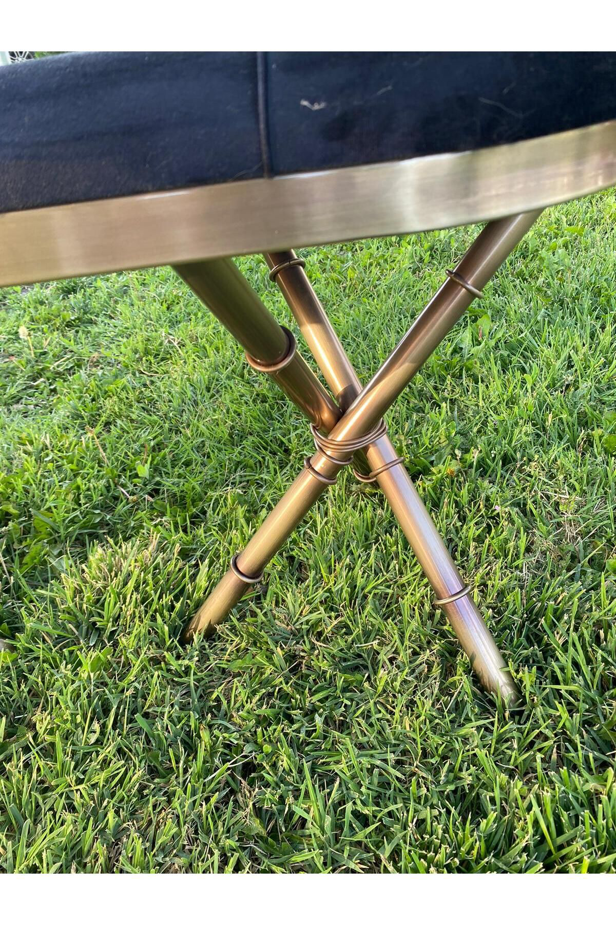 Elif Aksesuar Bambu Metal Ayak Tasarimli Bench