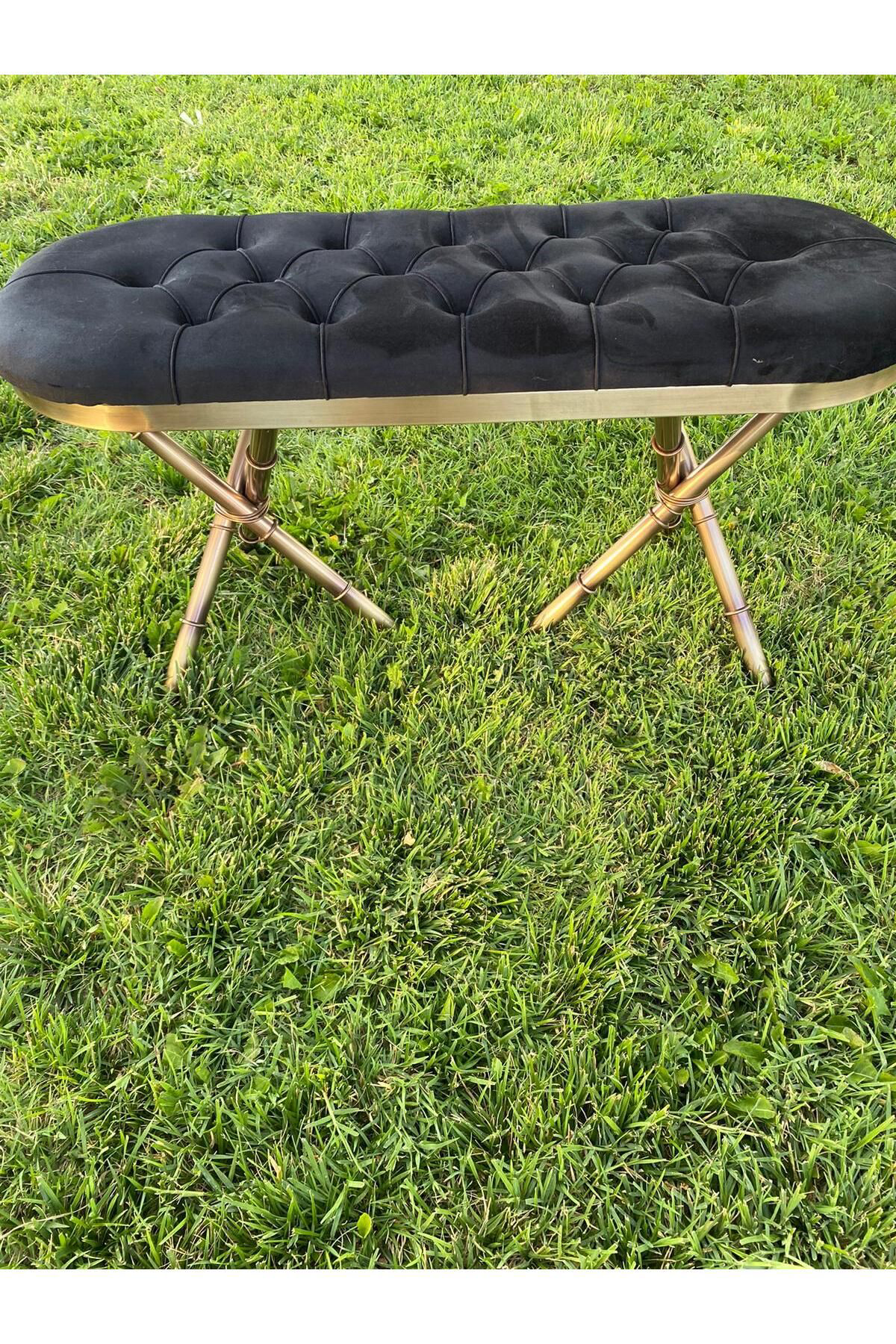 Elif Aksesuar Bambu Metal Ayak Tasarimli Bench
