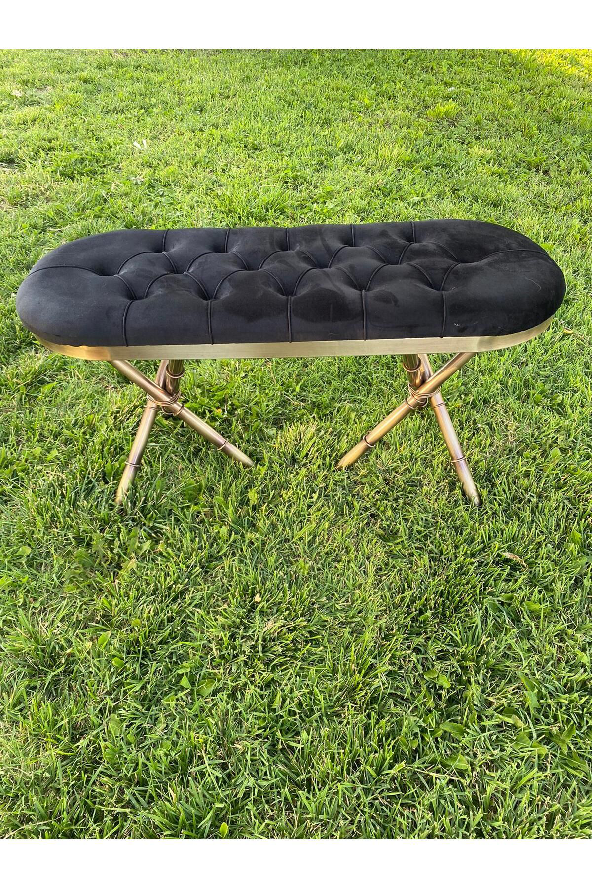 Elif Aksesuar Bambu Metal Ayak Tasarimli Bench