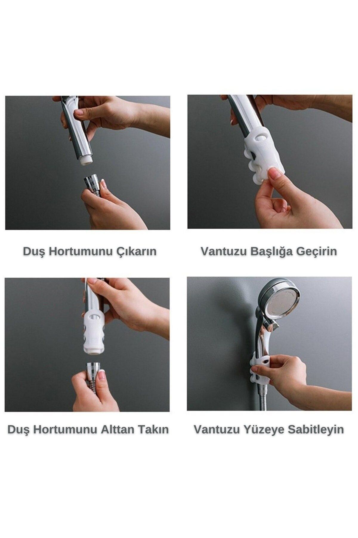 Ok Aksesuar Banyo Duş Başliği Tutucu Silikon Güçlü Vantuz Vakum Aparati  Go50