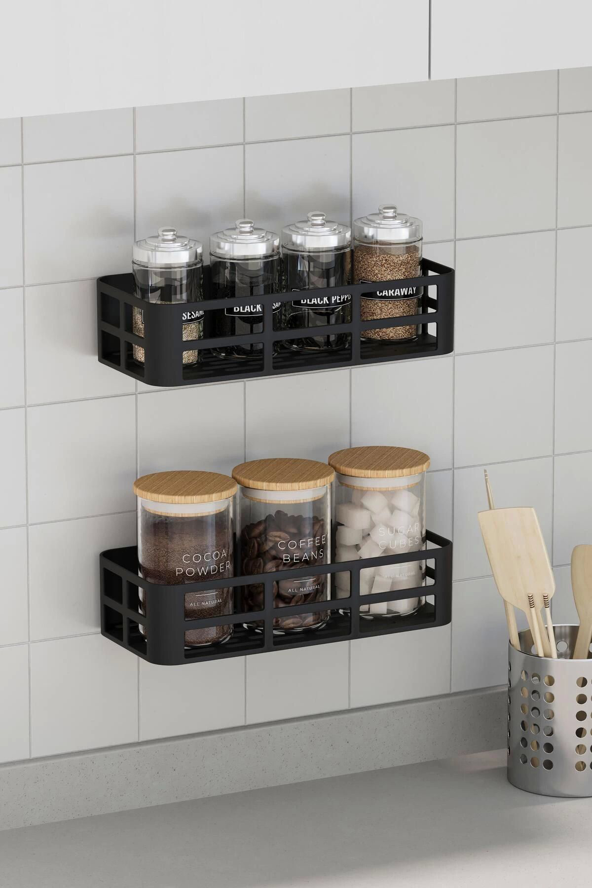 Elzem Banyo Duş Rafi 2'Li Yapişkanli Ve Deliksiz Duş Organizer Suya Day