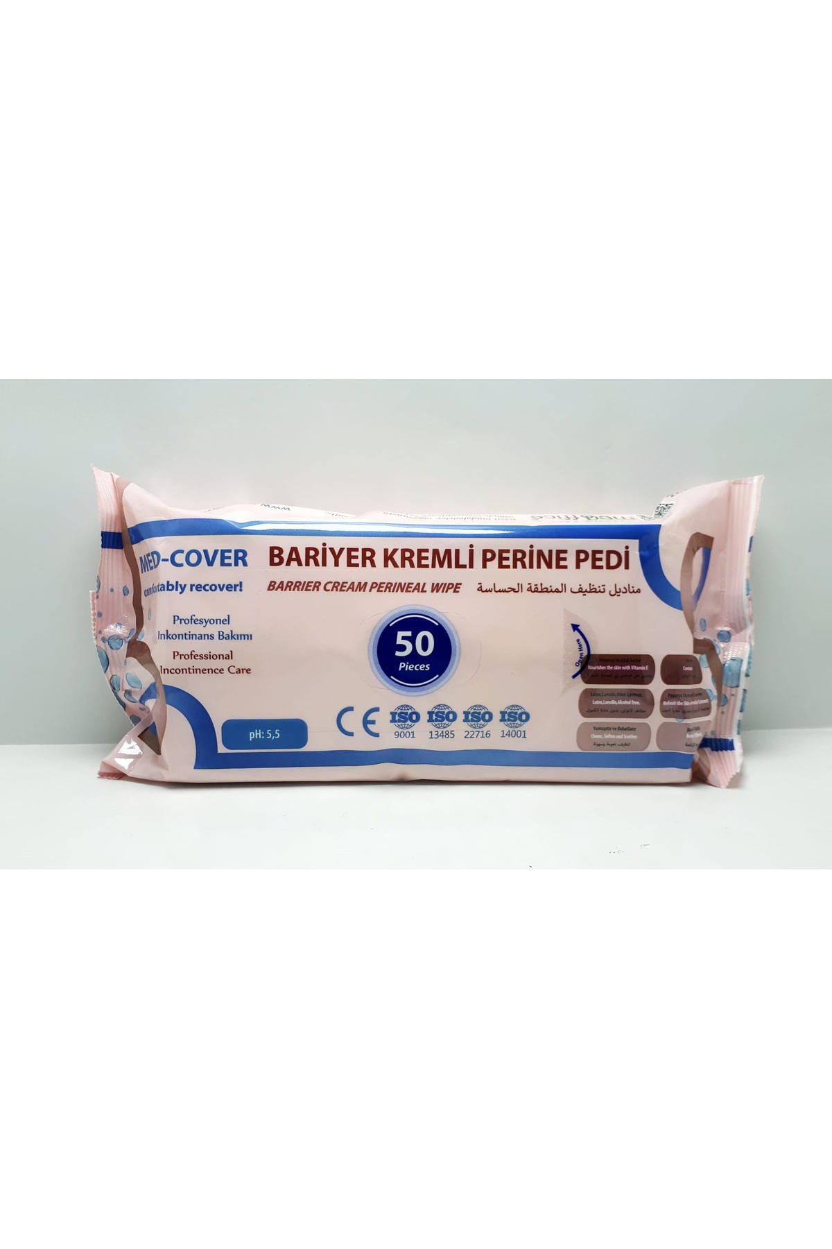 Medcover Bariyer Kremli Perine Bölgesi Temizleme Pedi/Mendili 50'Li - 8 Ad