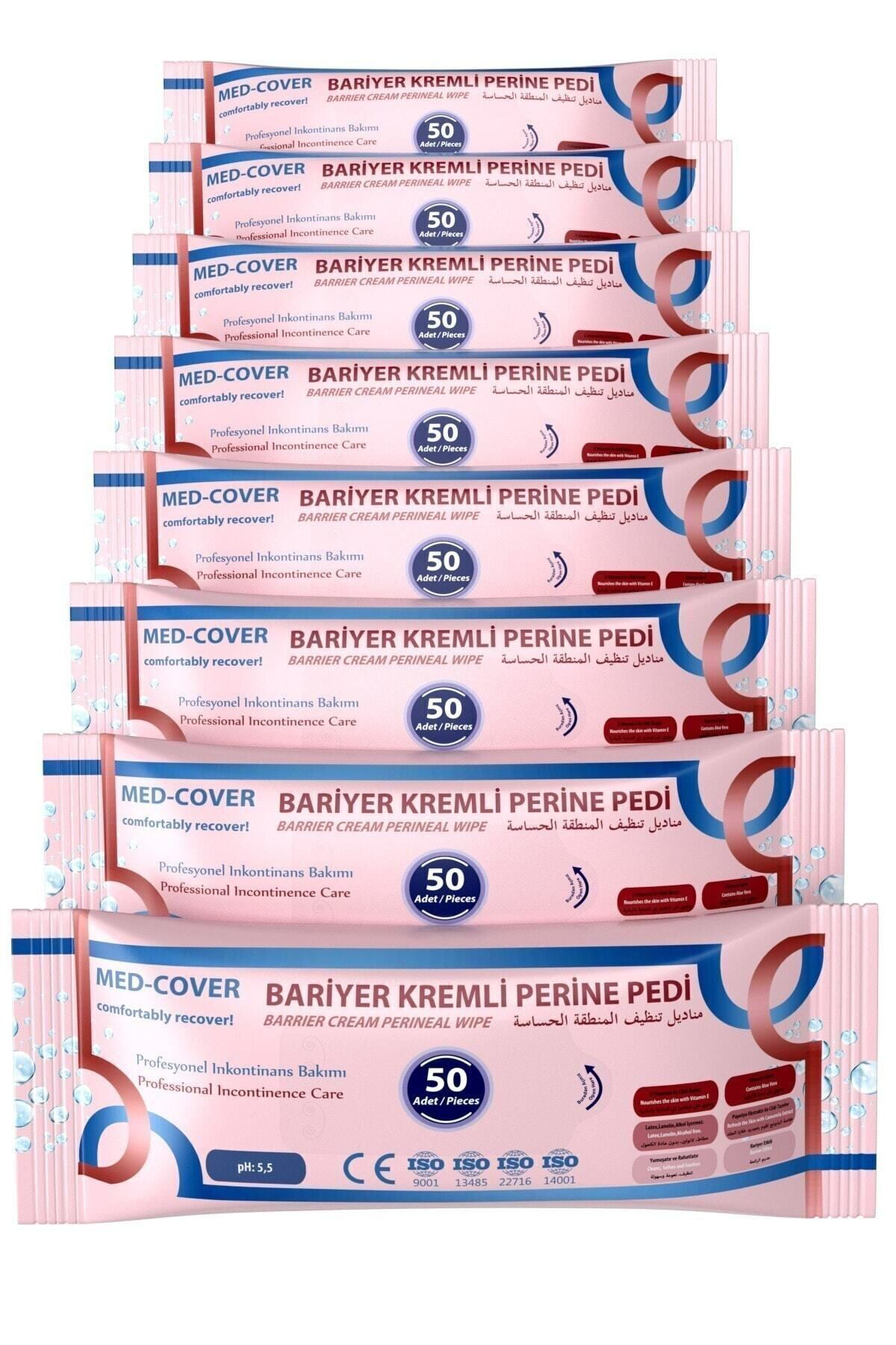 Medcover Bariyer Kremli Perine Bölgesi Temizleme Pedi/Mendili 50'Li - 8 Ad
