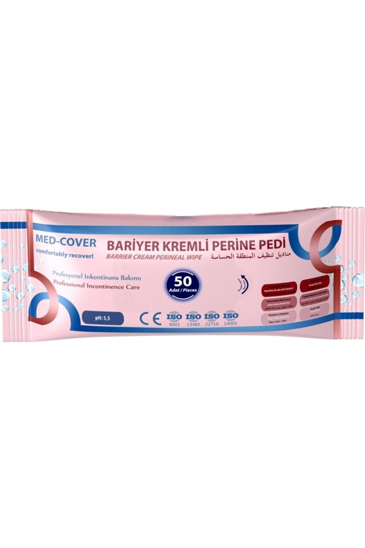 Medcover Bariyer Kremli Perine Bölgesi Temizleme Pedi/Mendili 50'Li - 8 Ad