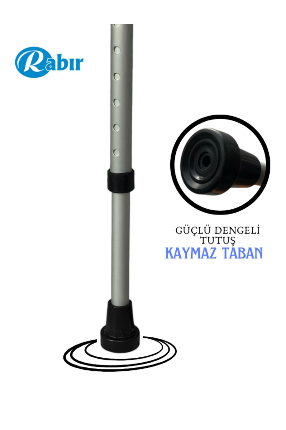 Rabir Baston Ayarlanabilir 80-100 Denge Bastonu Siyah