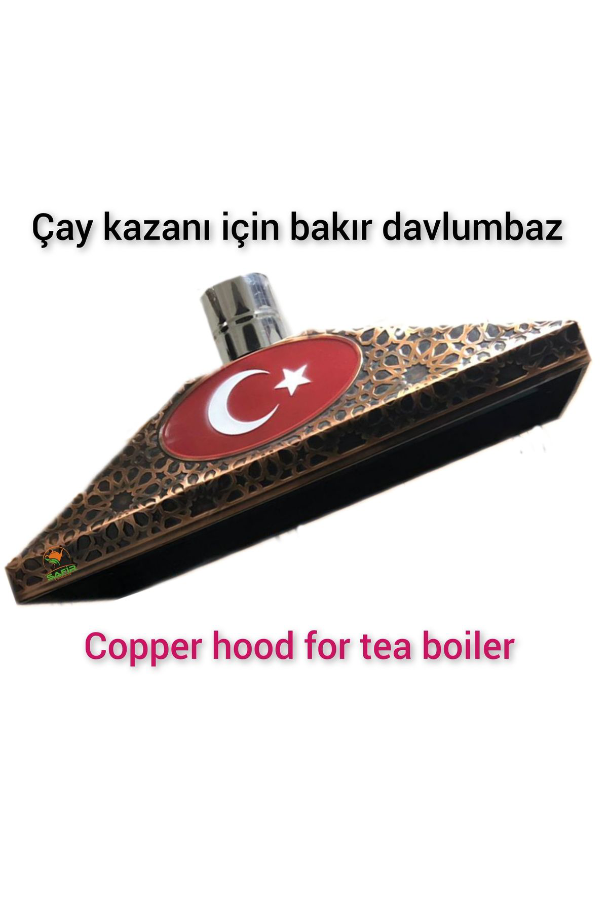 Safir Çay Kazanlari Bayrakli Model Çay Kazani İçin Bakir Davlumbaz 4 Gözlü Çay Kazani