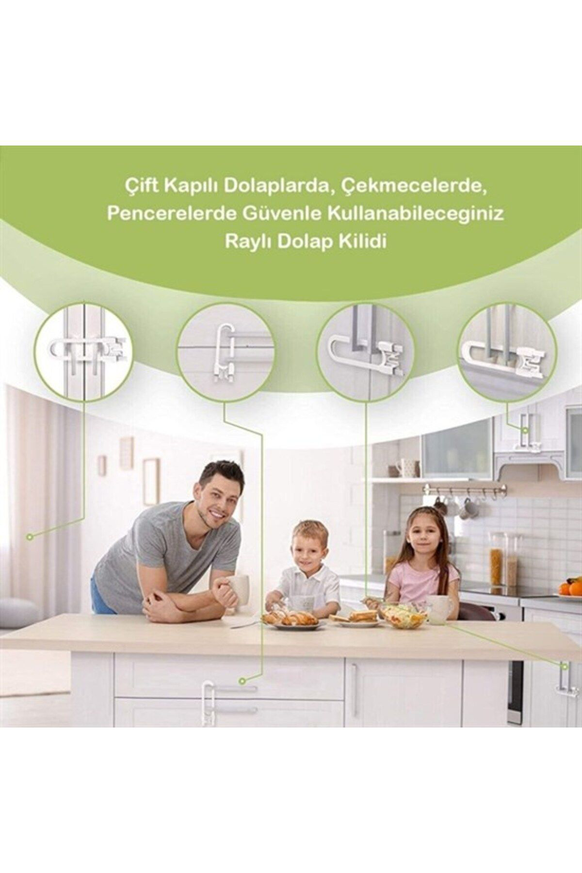 Ok Aksesuar Bebek Çocuk Çekmece Ve Dolap Koruma Rayli Güvenlik Sistemi Emniye