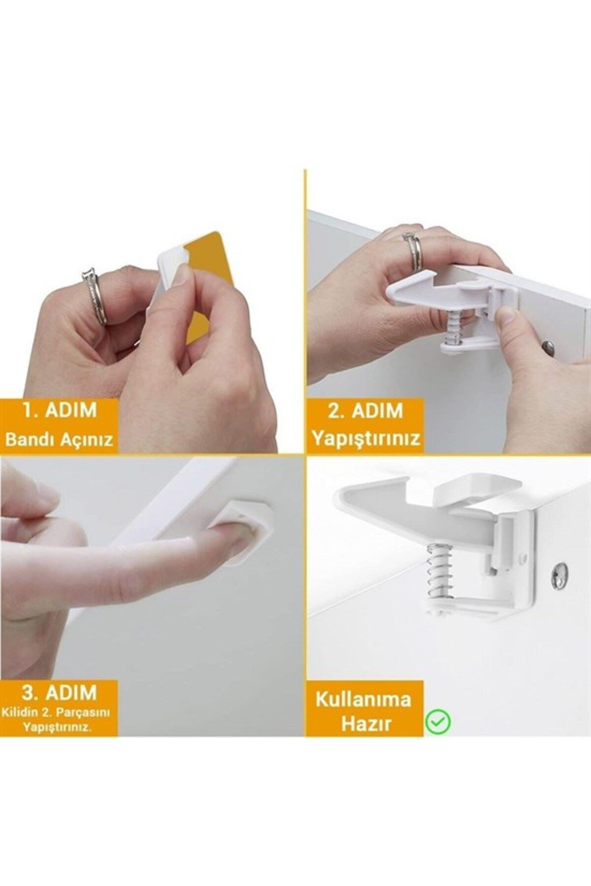 Ok Aksesuar Bebek Çocuk Güvenliği Korumali Yapişkan Çekmece Ve Dolap İçin Tut