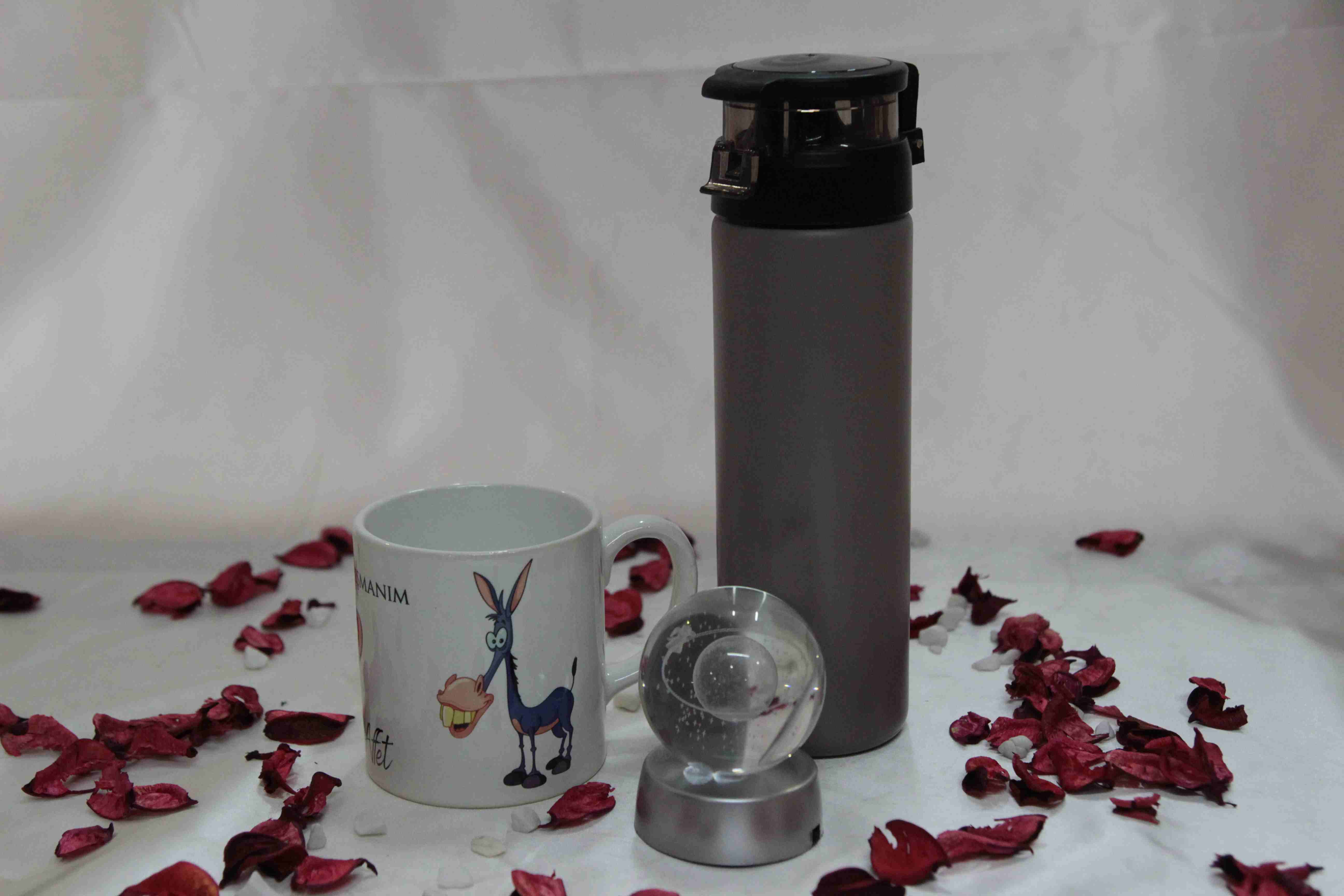 Home Beni Affet Temali Kupa Cappucino Termos Satürn Cam Küre Hediye Kutusu