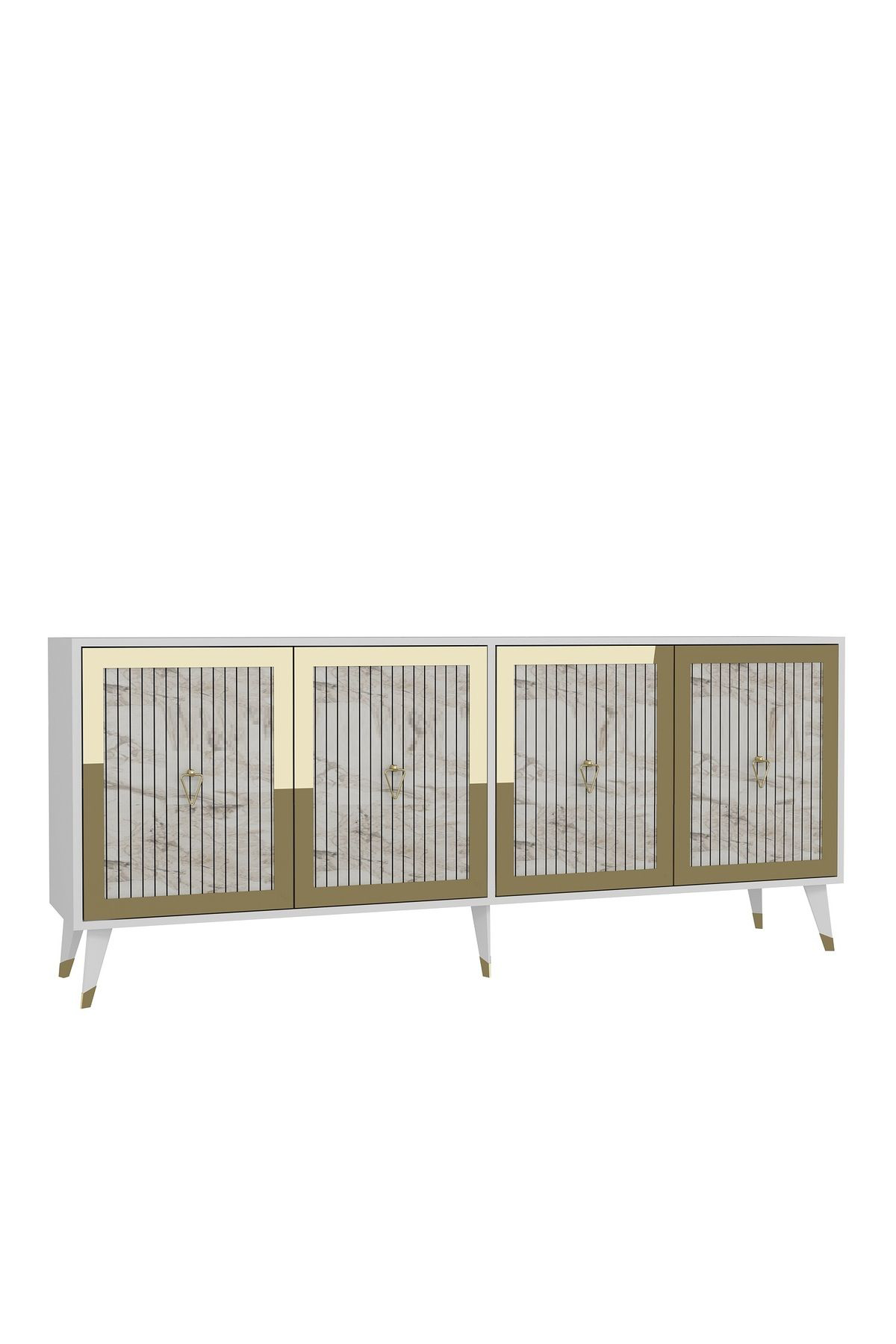 Cantek Dizayn Bennerct (Kx180) Konsol Beyaz-Efesmermer-Altin