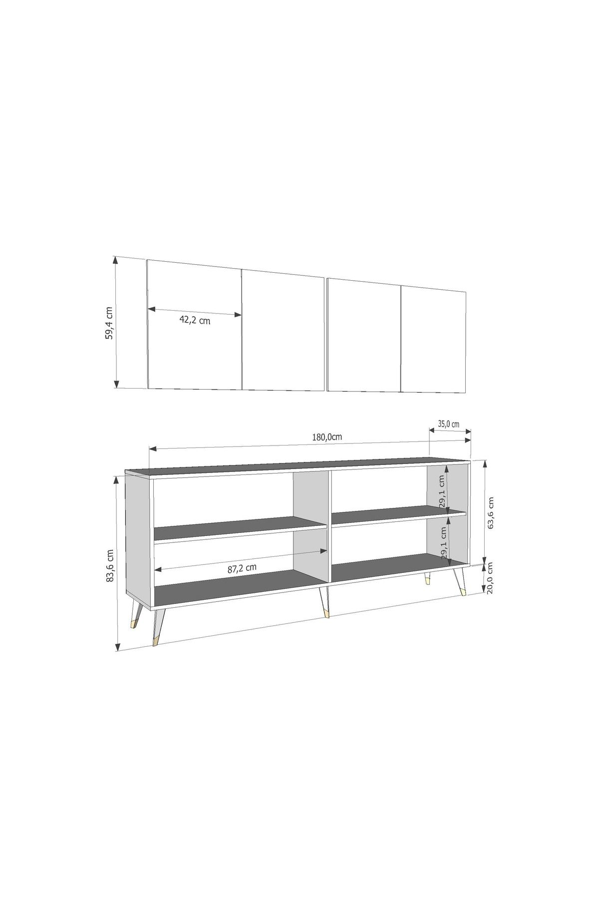 Cantek Dizayn Bennerct (Kx180) Konsol Beyaz-Efesmermer-Altin