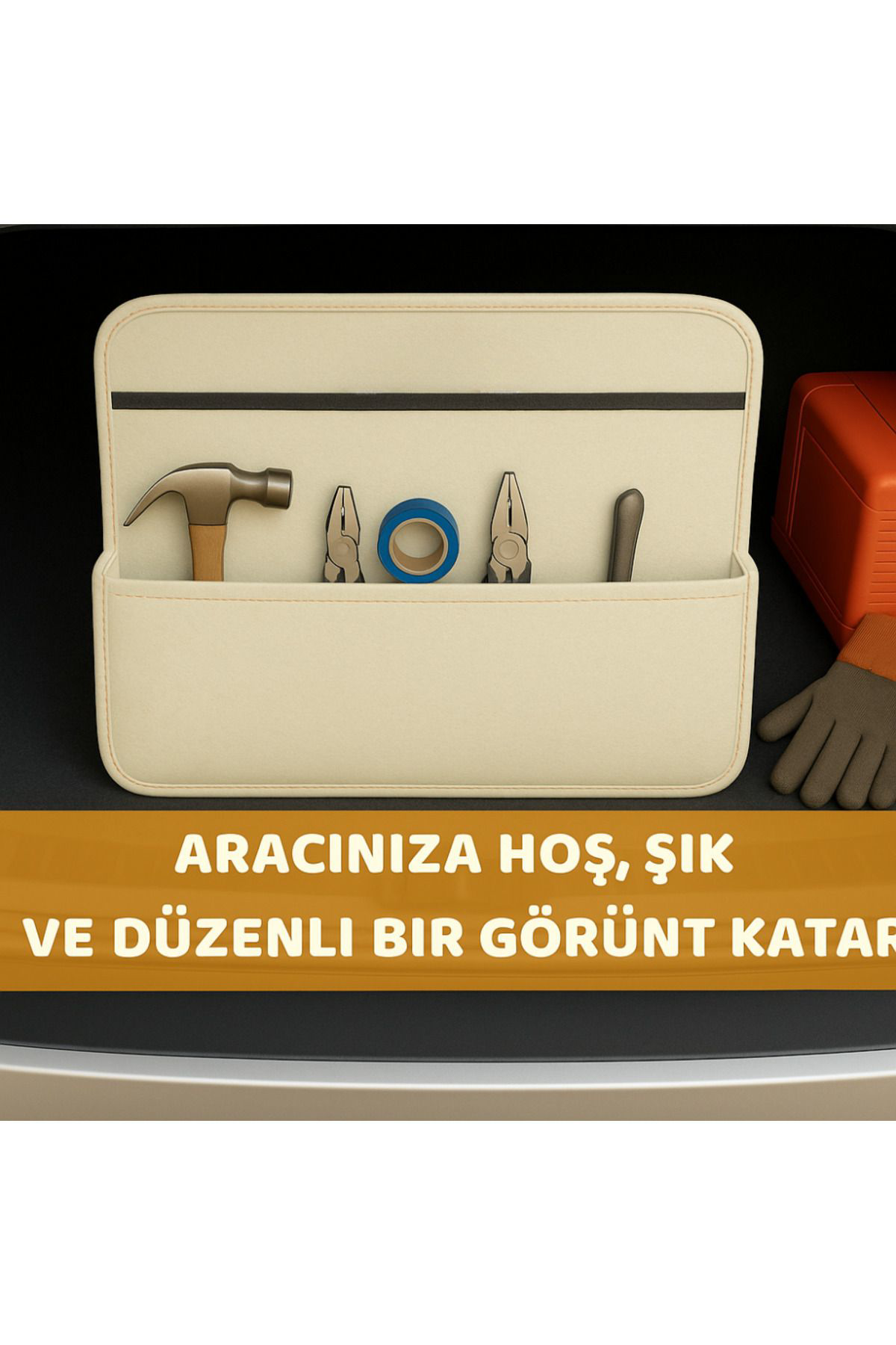 Beylini Beylini Premium Keçe Araç Bagaj Organizeri Suya Dayanikli Pratik