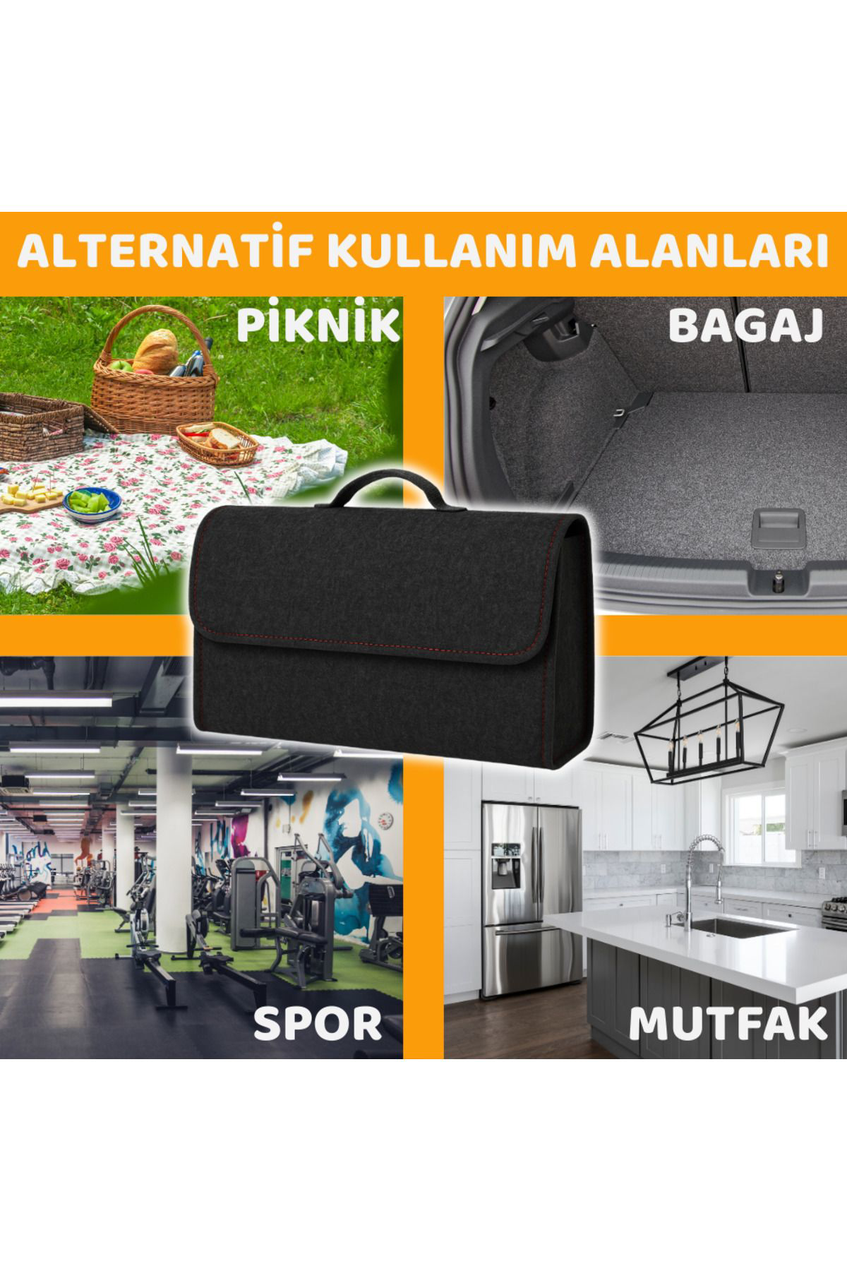 Beylini Beylini Premium Keçe Araç Bagaj Organizeri Suya Dayanikli Pratik