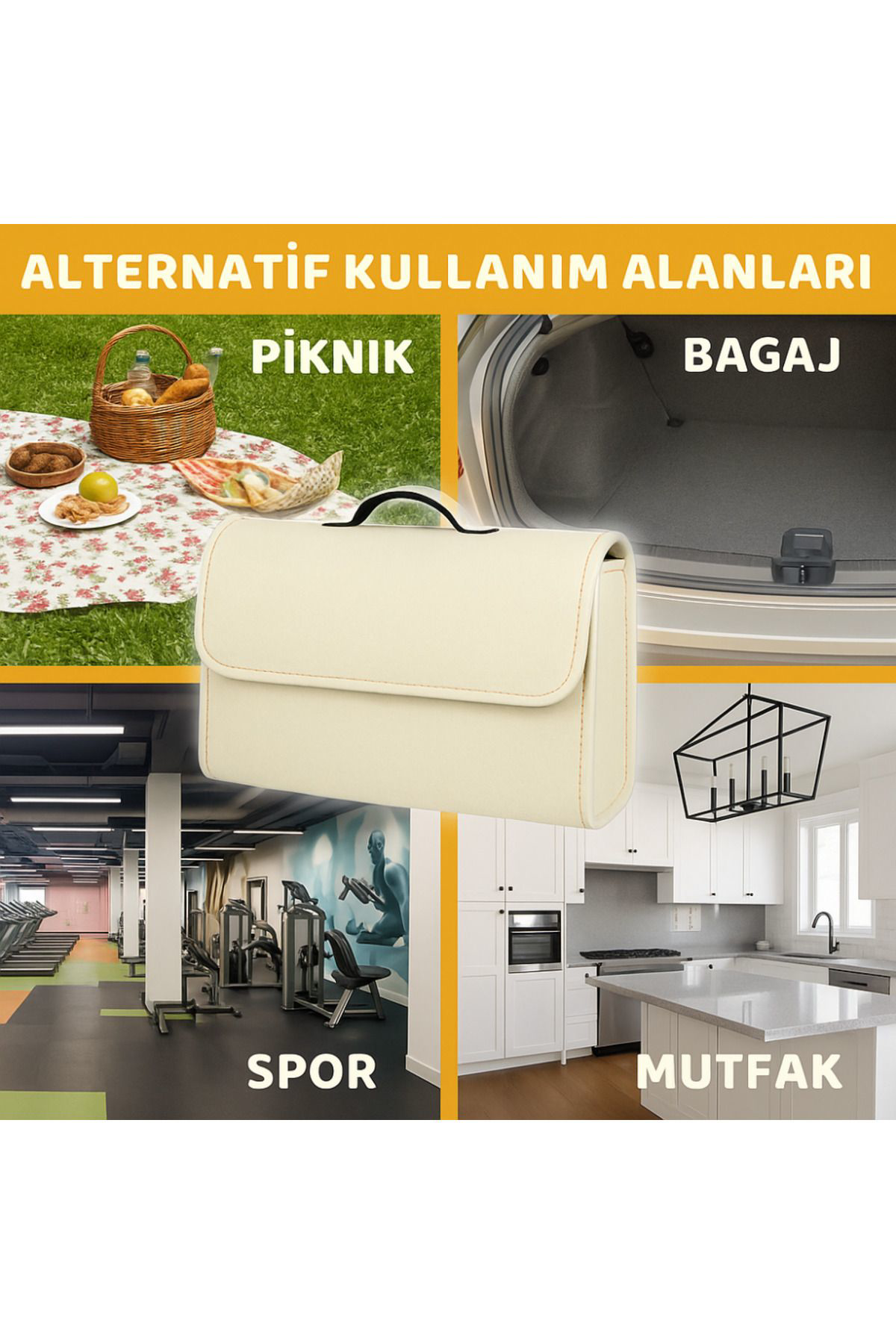 Beylini Beylini Premium Keçe Araç Bagaj Organizeri Suya Dayanikli Pratik