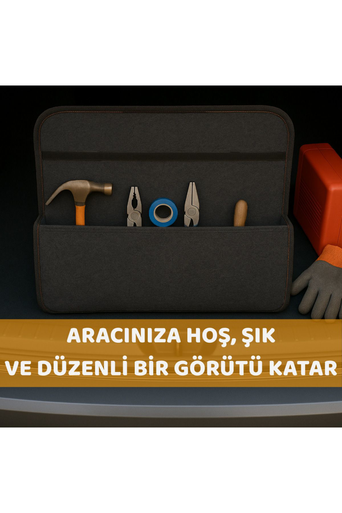 Beylini Beylini Premium Keçe Araç Bagaj Organizeri Suya Dayanikli Pratik