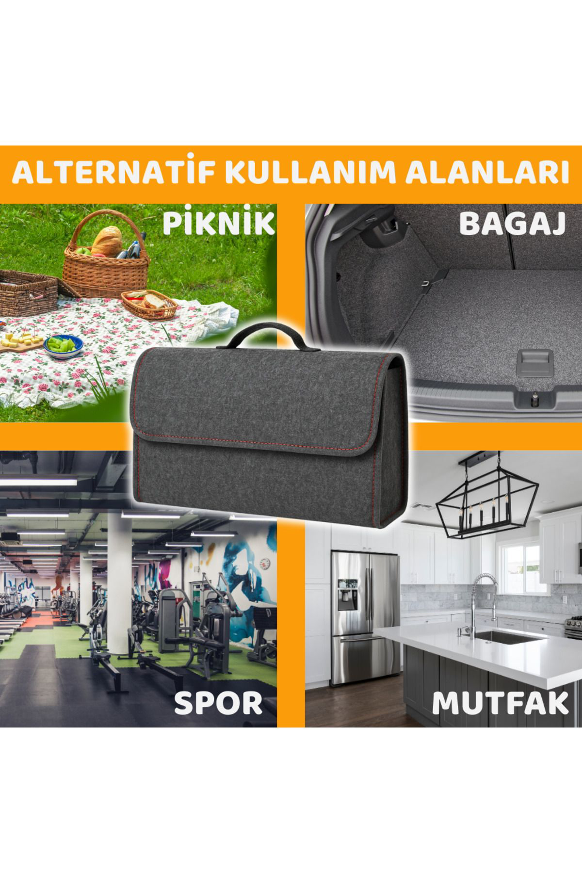 Beylini Beylini Premium Keçe Araç Bagaj Organizeri Suya Dayanikli Pratik