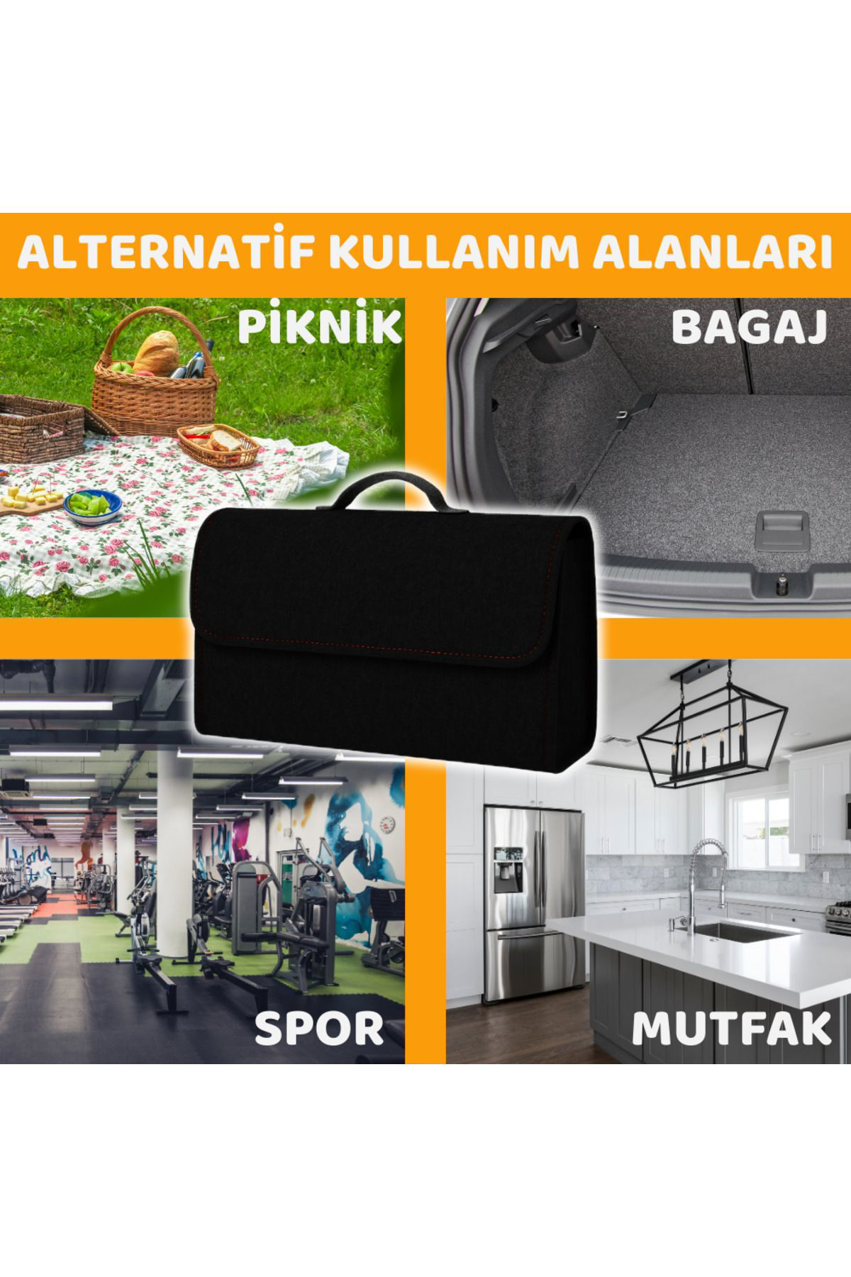 Beylini Beylini Premium Keçe Araç Bagaj Organizeri Suya Dayanikli Pratik