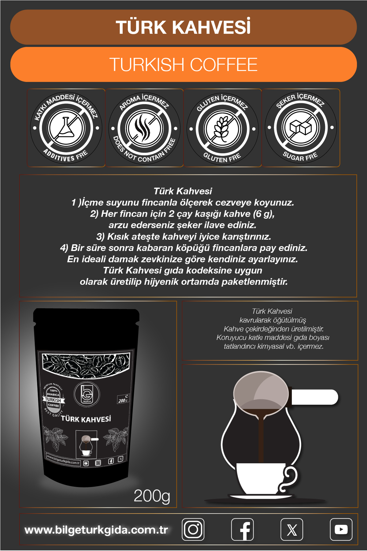 Bilgetürk Gida Bilgetürk Türk Kahvesi 200Grx3=600Gr