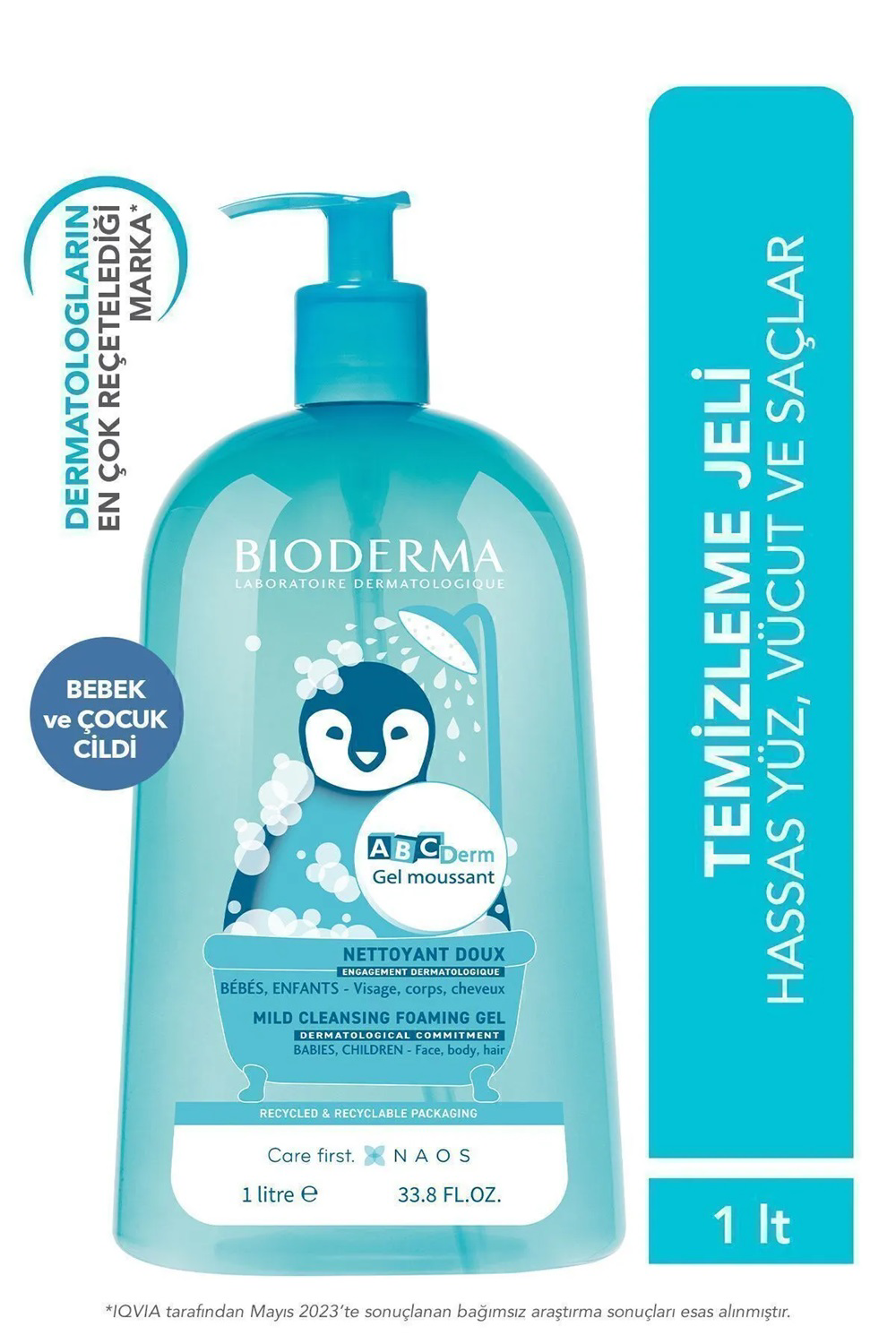 Bioderma  Abcderm Foaming Cleanser 1 Lt