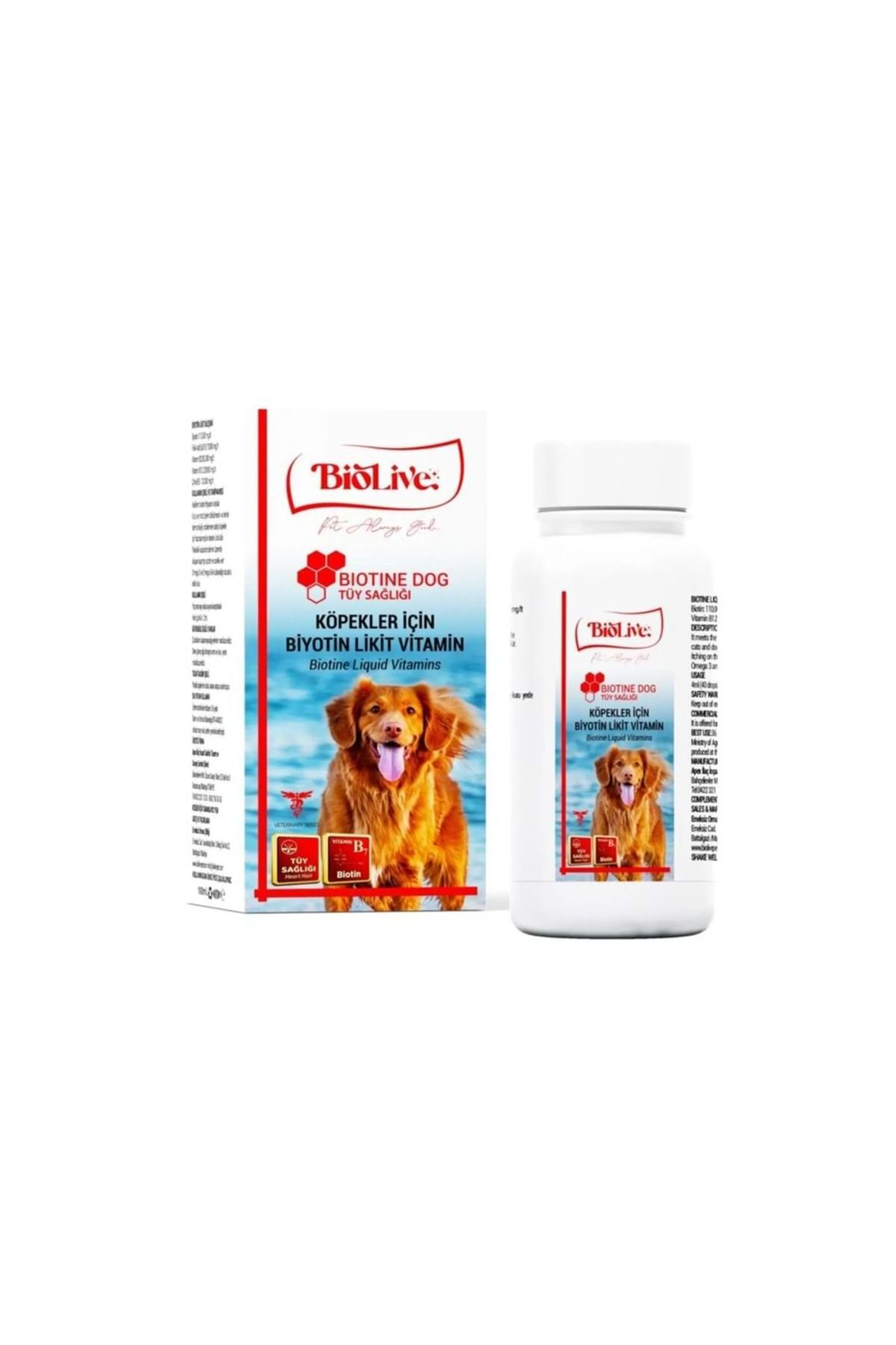 Biolive Biotin Köpekler İçin Tüy Döküm Önleyici Sivi Vitamin 100Ml