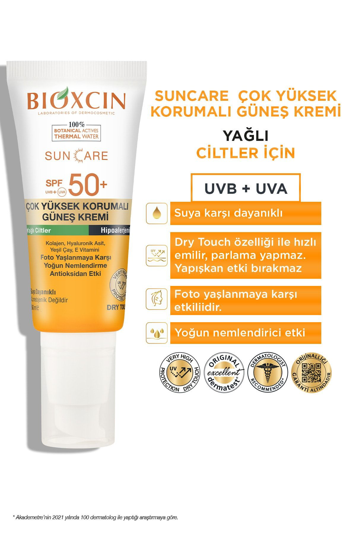 Bioxcin  Sun Care Çok Yüksek Korumali Yağli Ciltler İçin Güneş Kre
