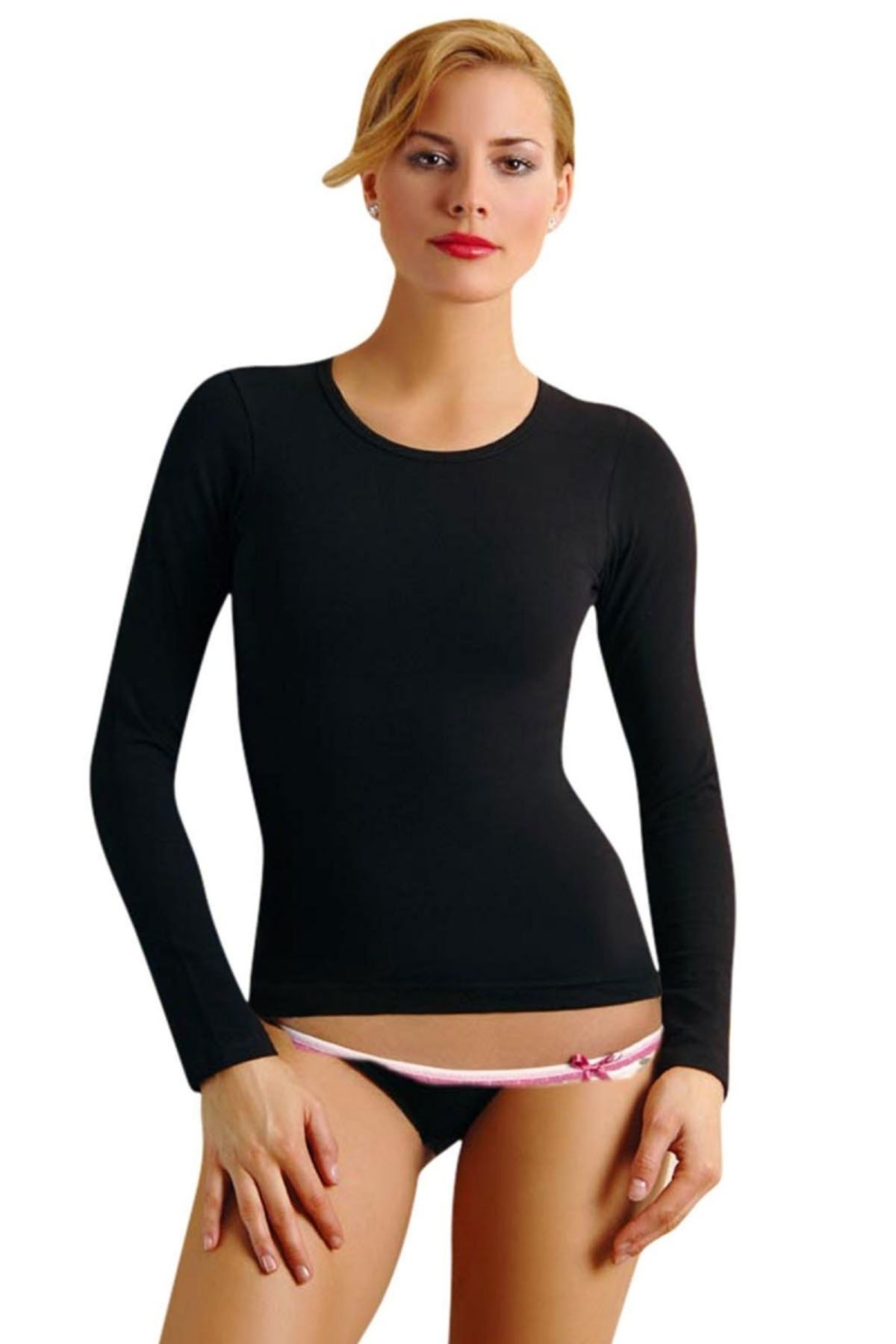 Anit Bisiklet Yaka Uzun Kollu Fit Kalip Body 2142