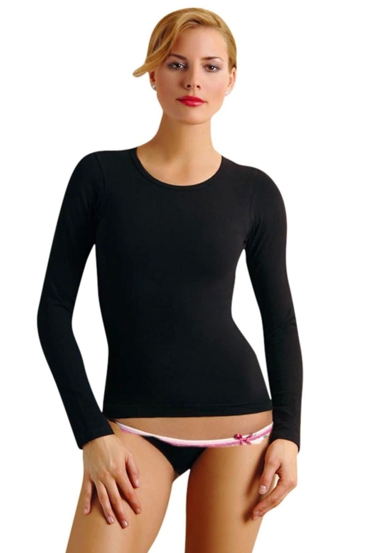 Anit Bisiklet Yaka Uzun Kollu Fit Kalip Body 2142