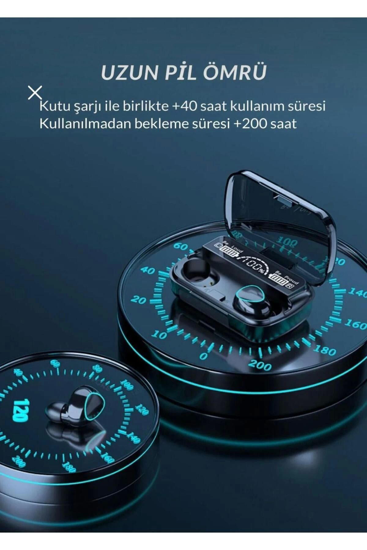 Yusuftex Bluetooth Kulaklik Kulakiçi Powerbankli Çift Mikrofonlu Dokunmati