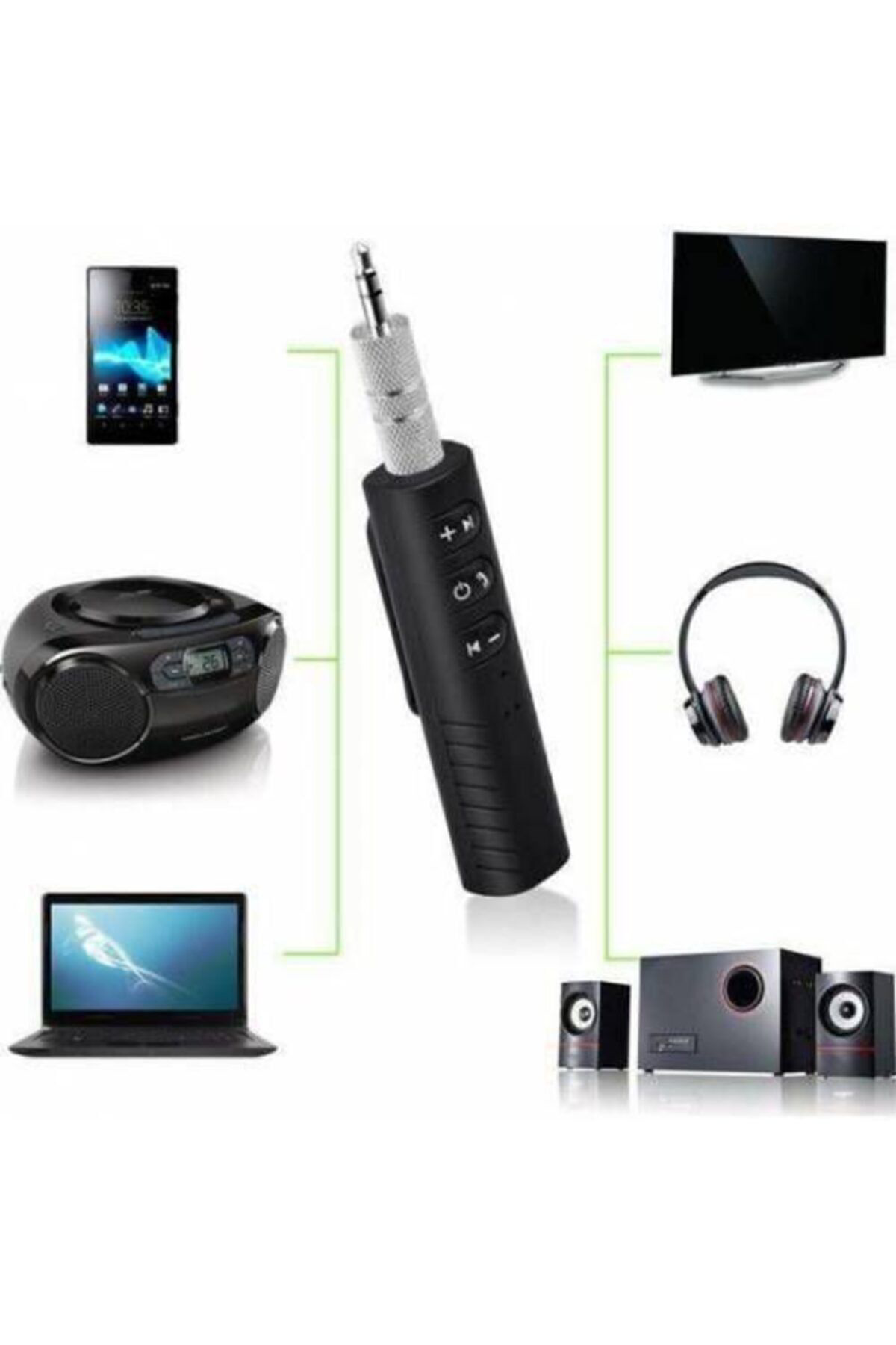 Rosepremium Bluetooth Ses Alicisi Aux Oto Araç Teyp Kiti Android İos Uyumlu B