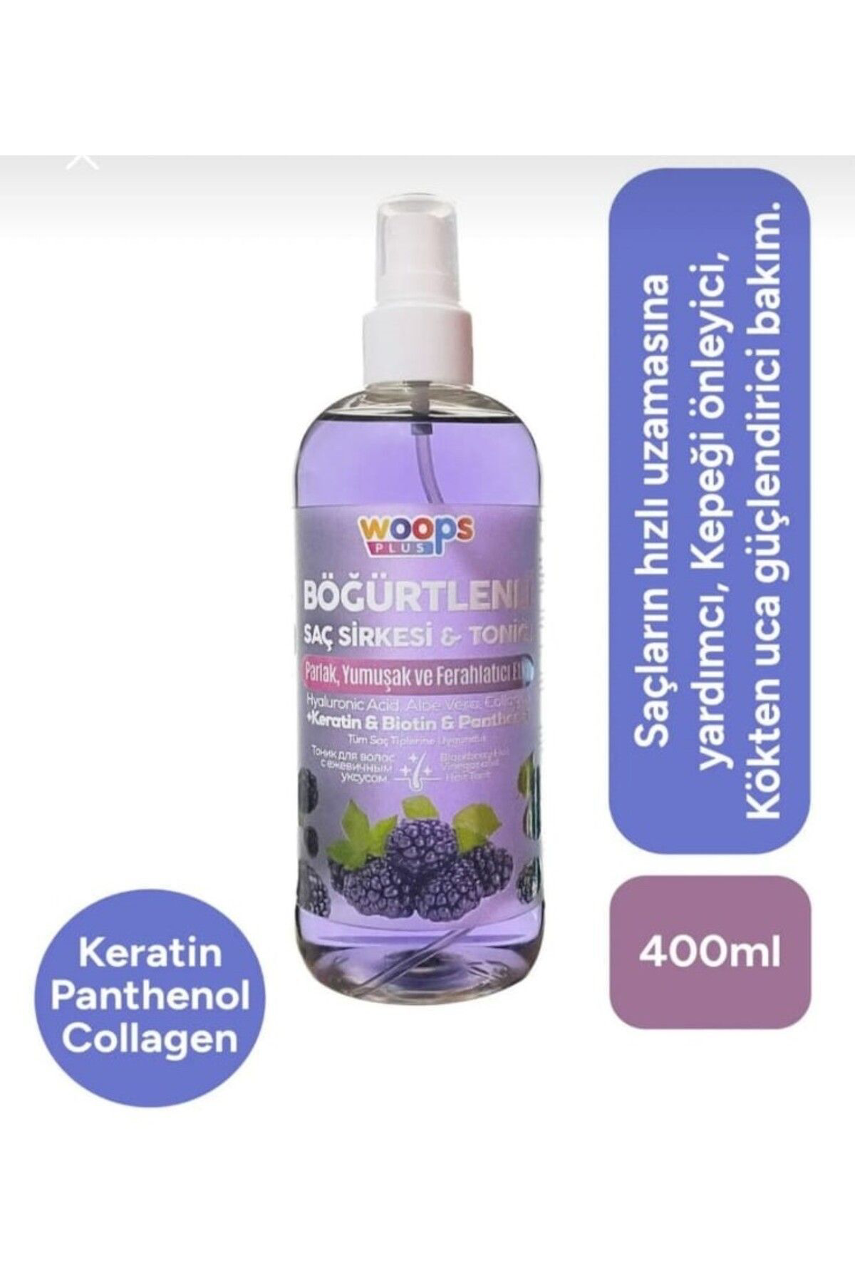 Woops Böğürtlenli Sirke & Saç Toniği 400 Ml