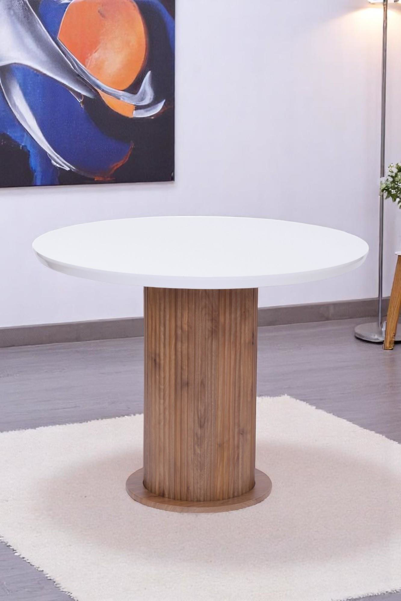 Erezogullari Mobilya Bohem Yuvarlak Lak Panel Mutfak Masasi 100Cm